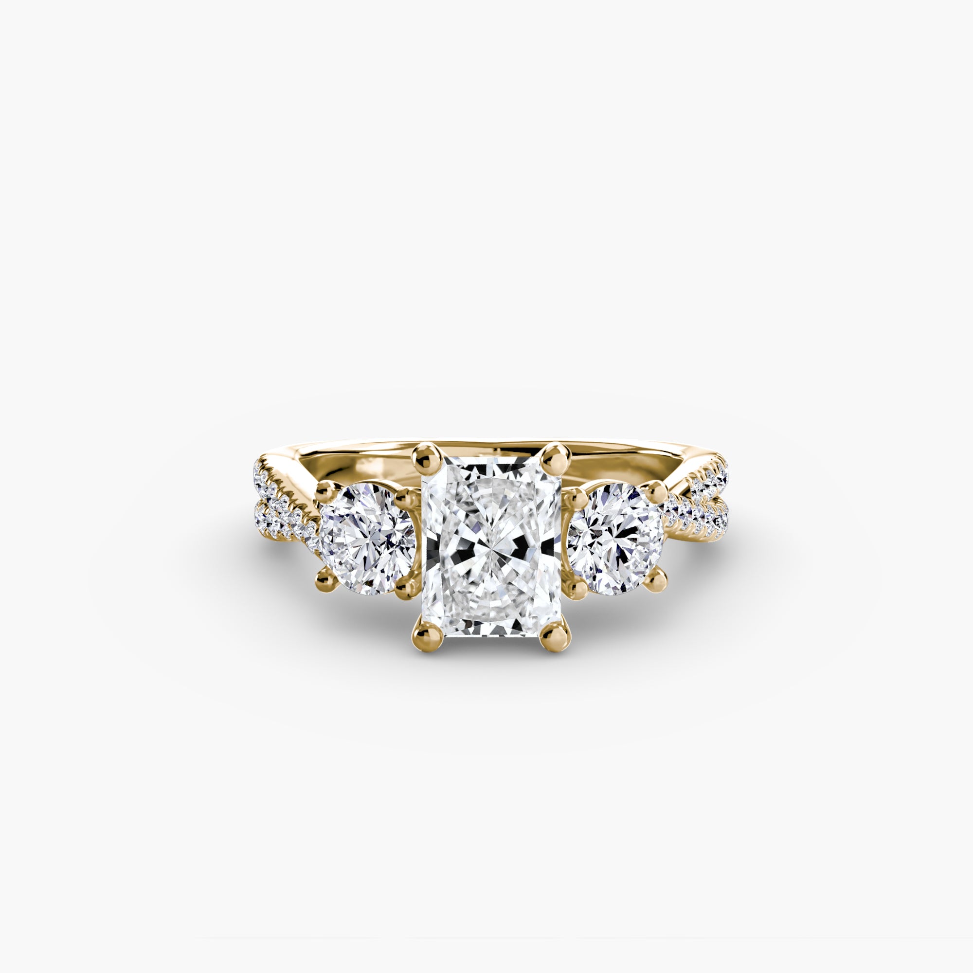 Split Shank Three Stone Setting