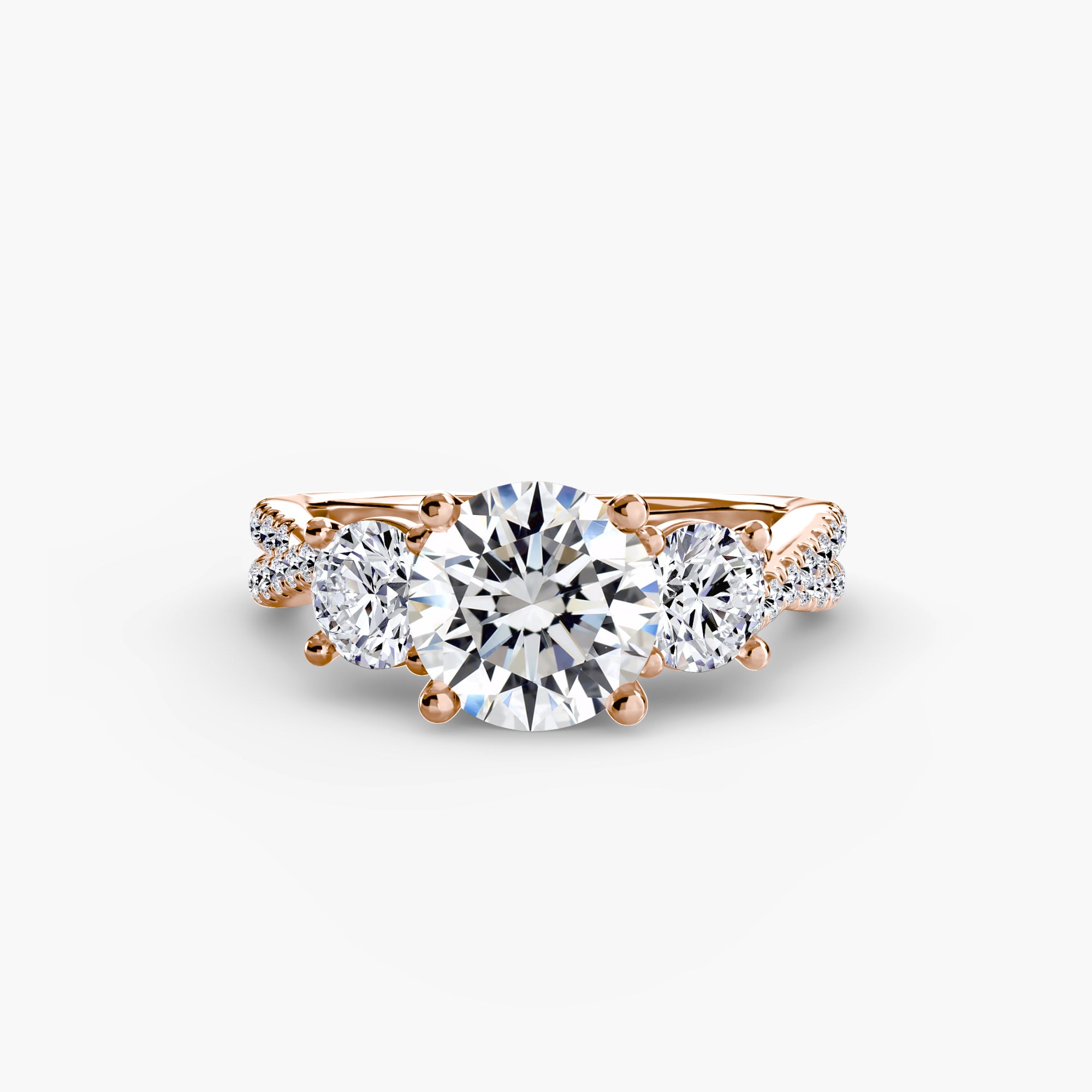 Split Shank Three Stone Setting