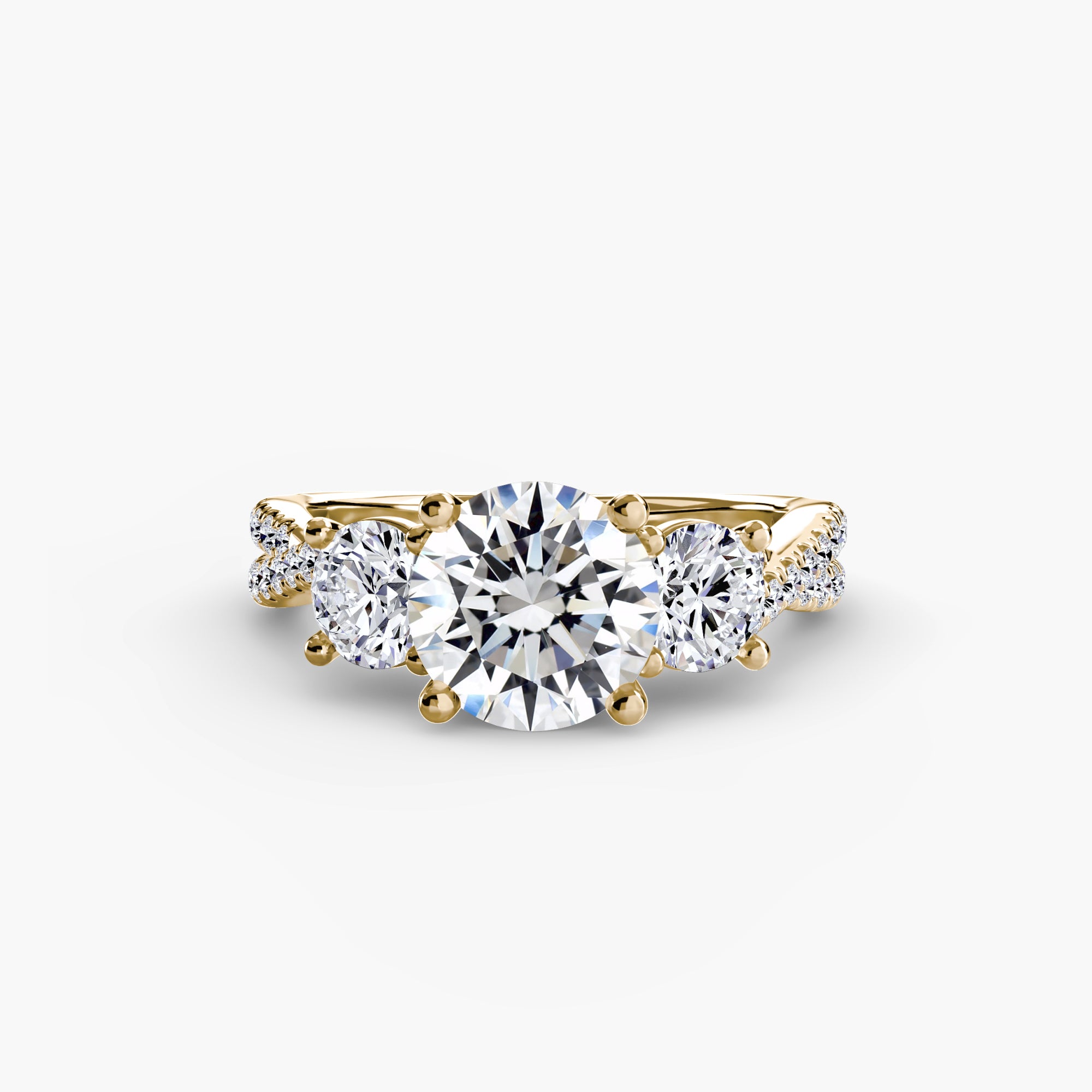 Split Shank Three Stone Setting