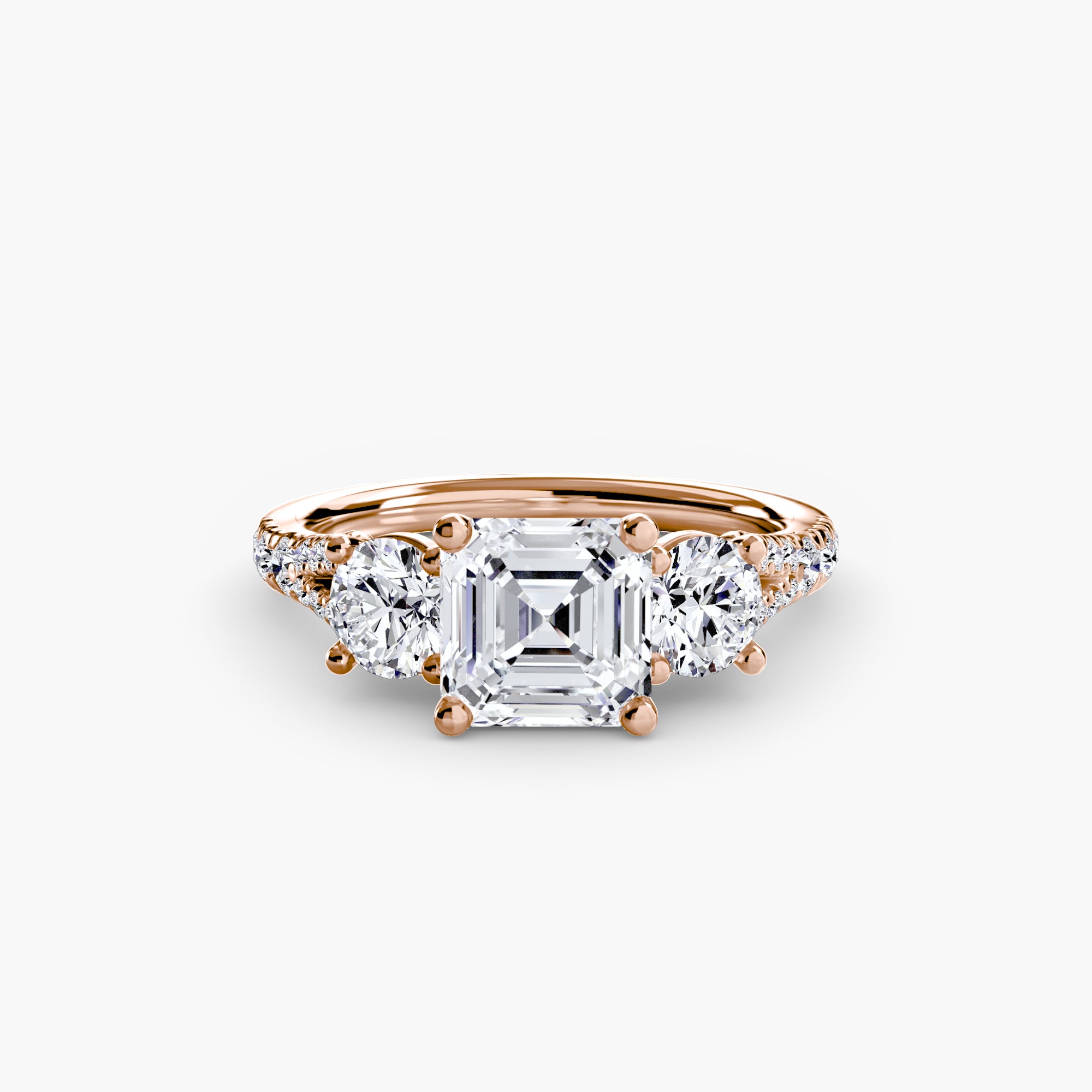 Wide Pavé Three Stone Setting