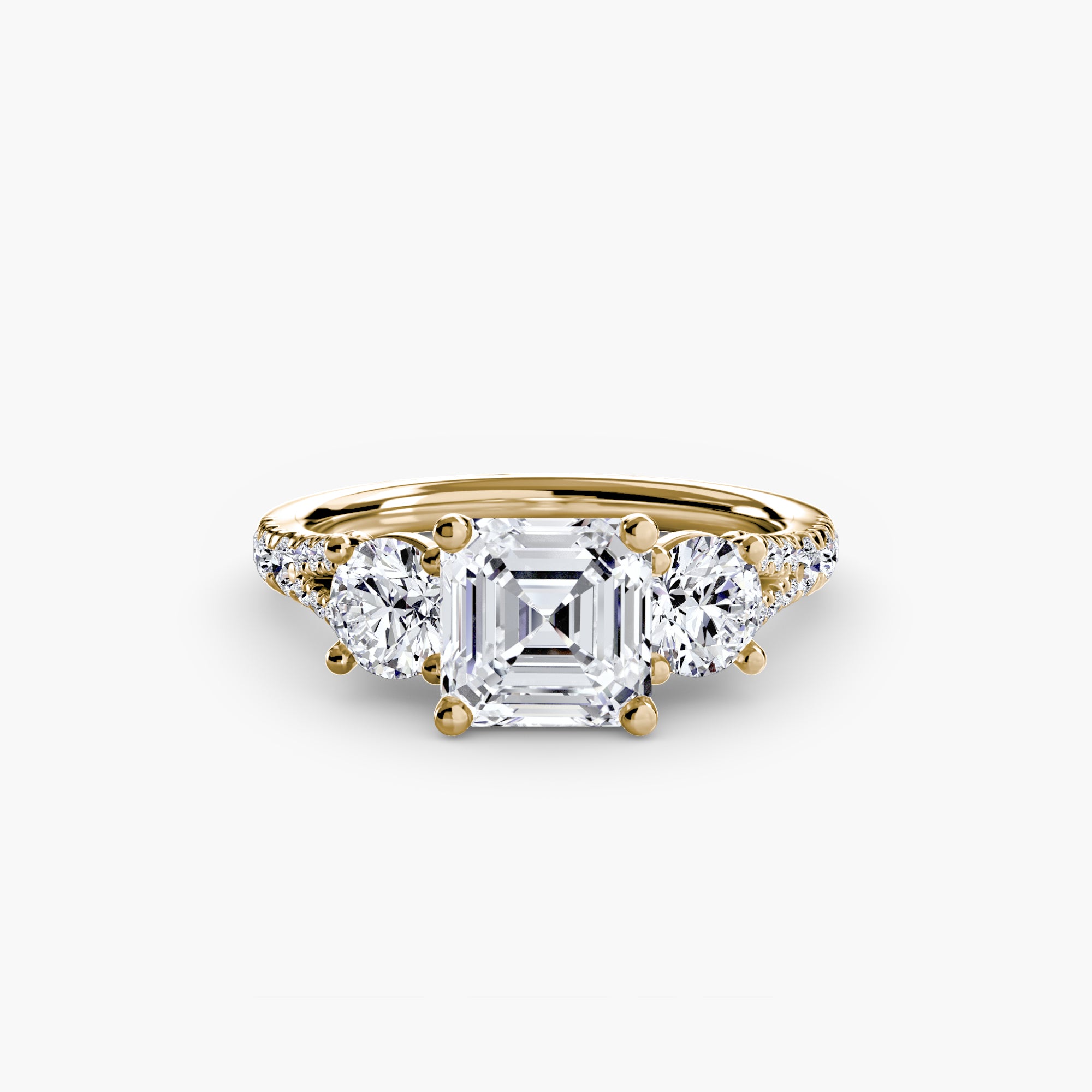 Wide Pavé Three Stone Setting