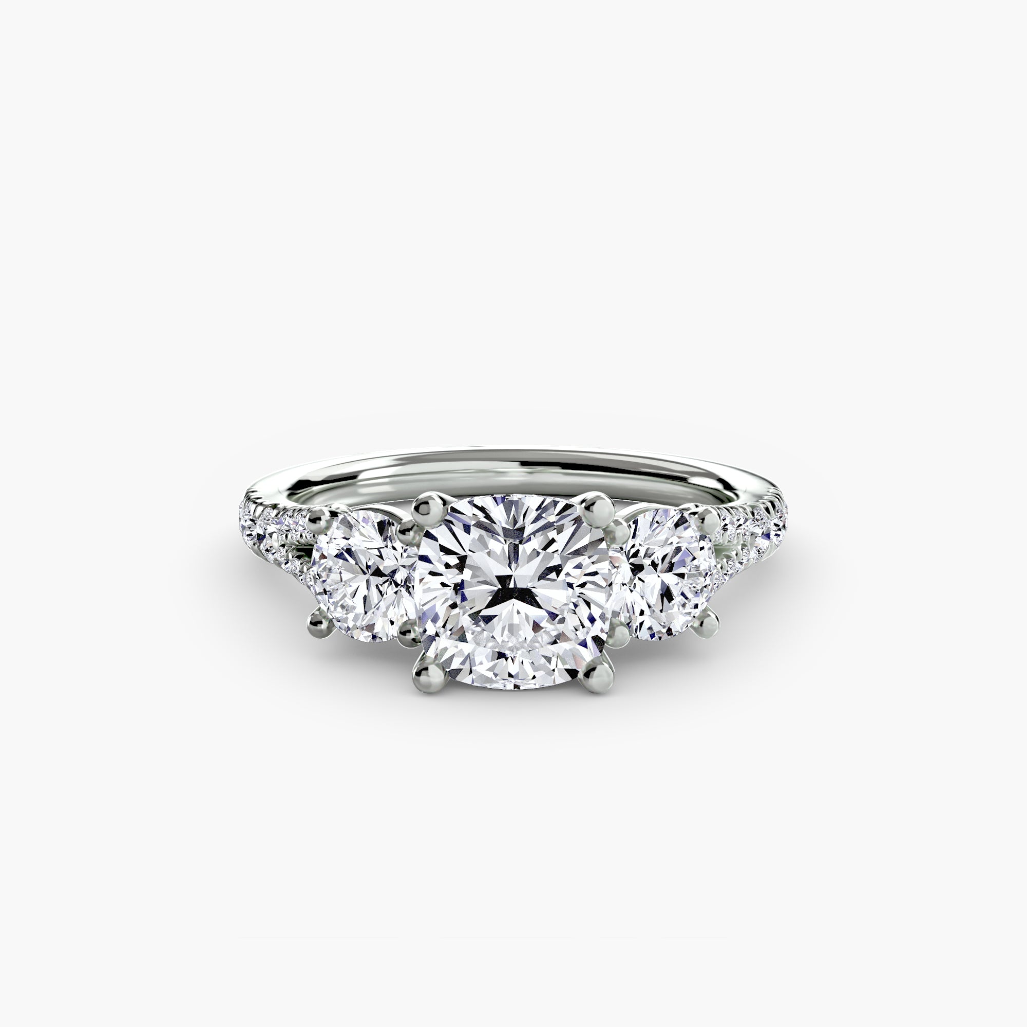 Wide Pavé Three Stone Setting