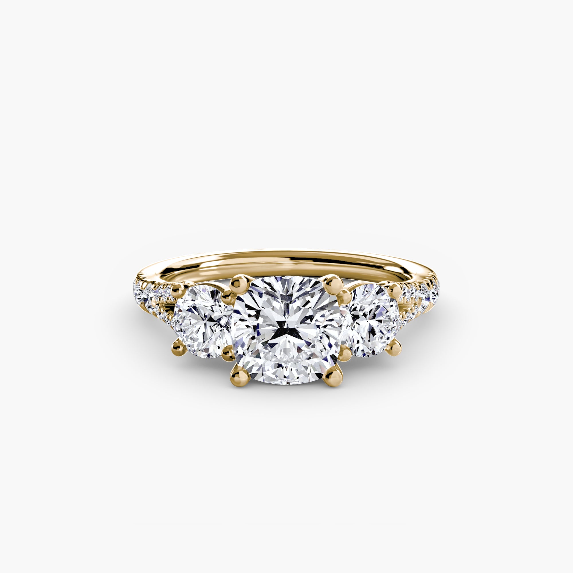 Wide Pavé Three Stone Setting