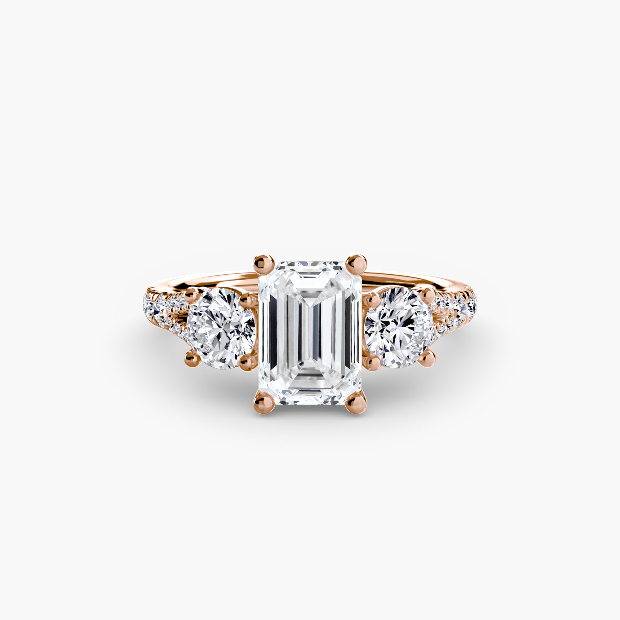 Wide Pavé Three Stone Setting