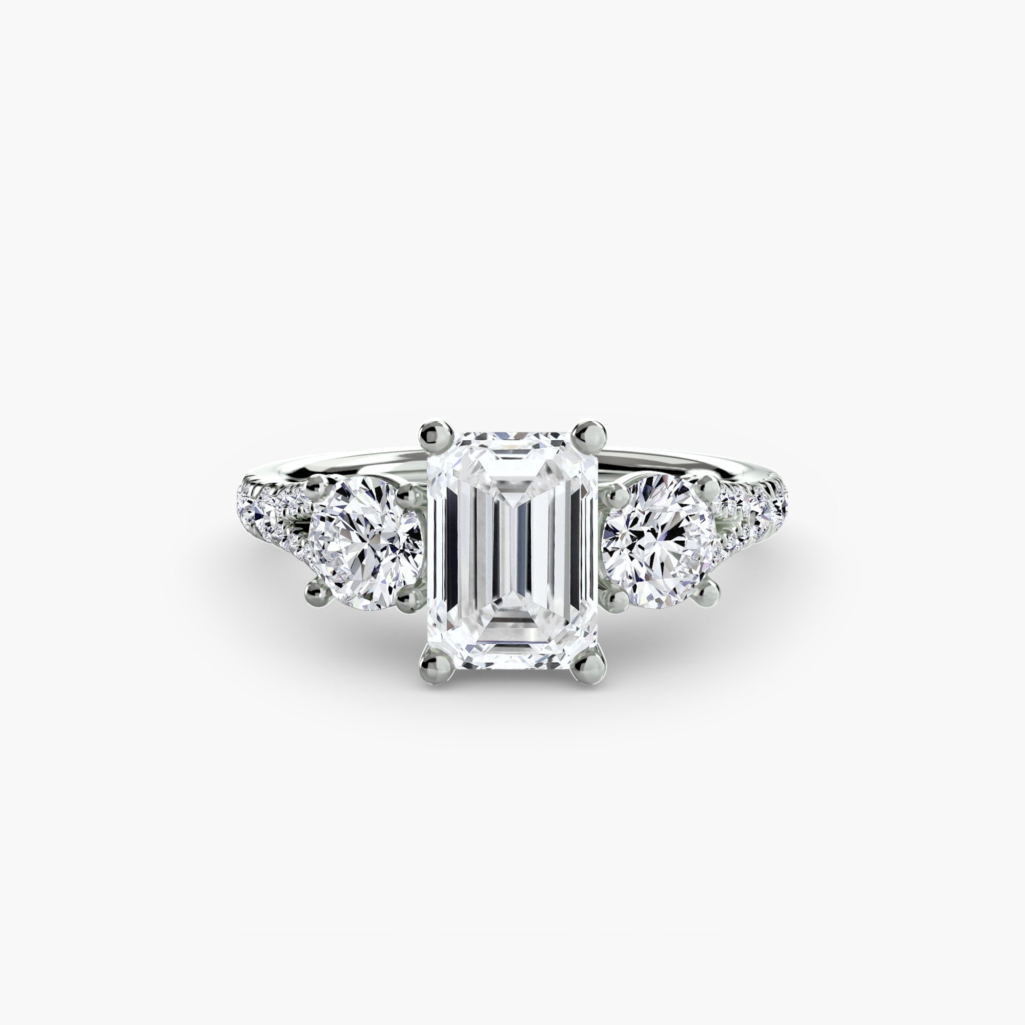 Wide Pavé Three Stone Setting