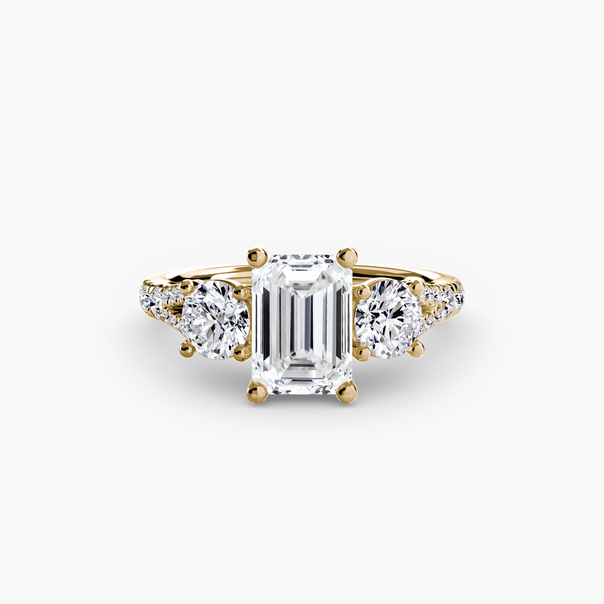 Wide Pavé Three Stone Setting