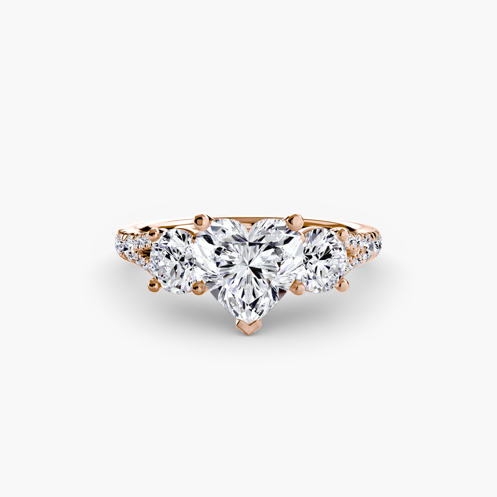 Wide Pavé Three Stone Setting