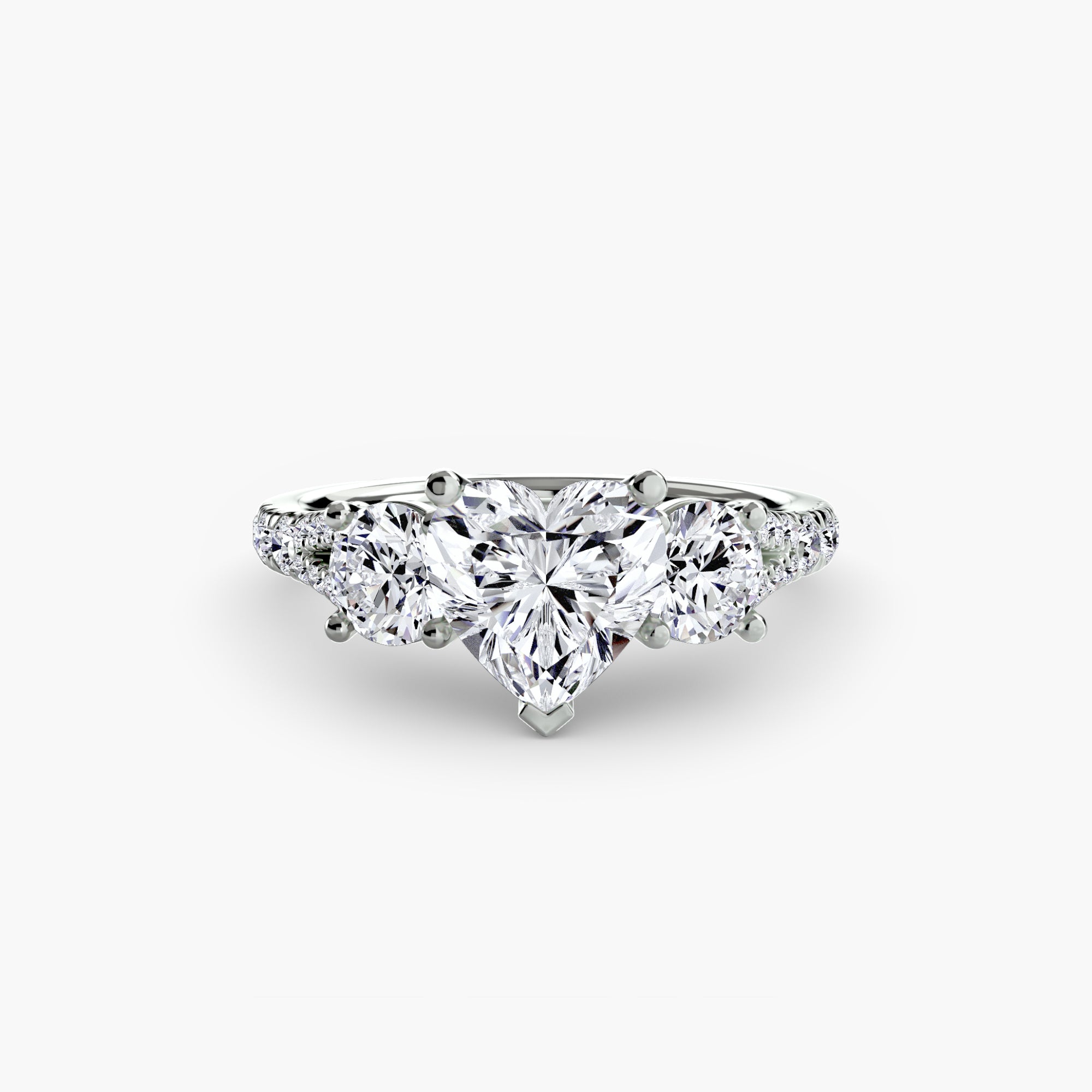Wide Pavé Three Stone Setting