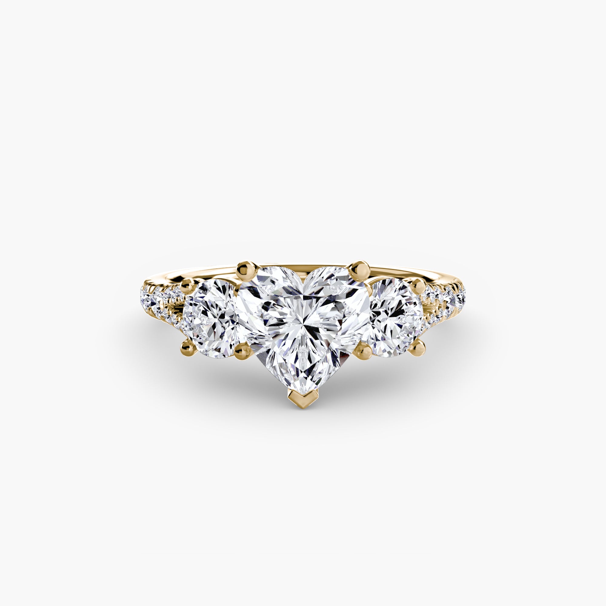 Wide Pavé Three Stone Setting