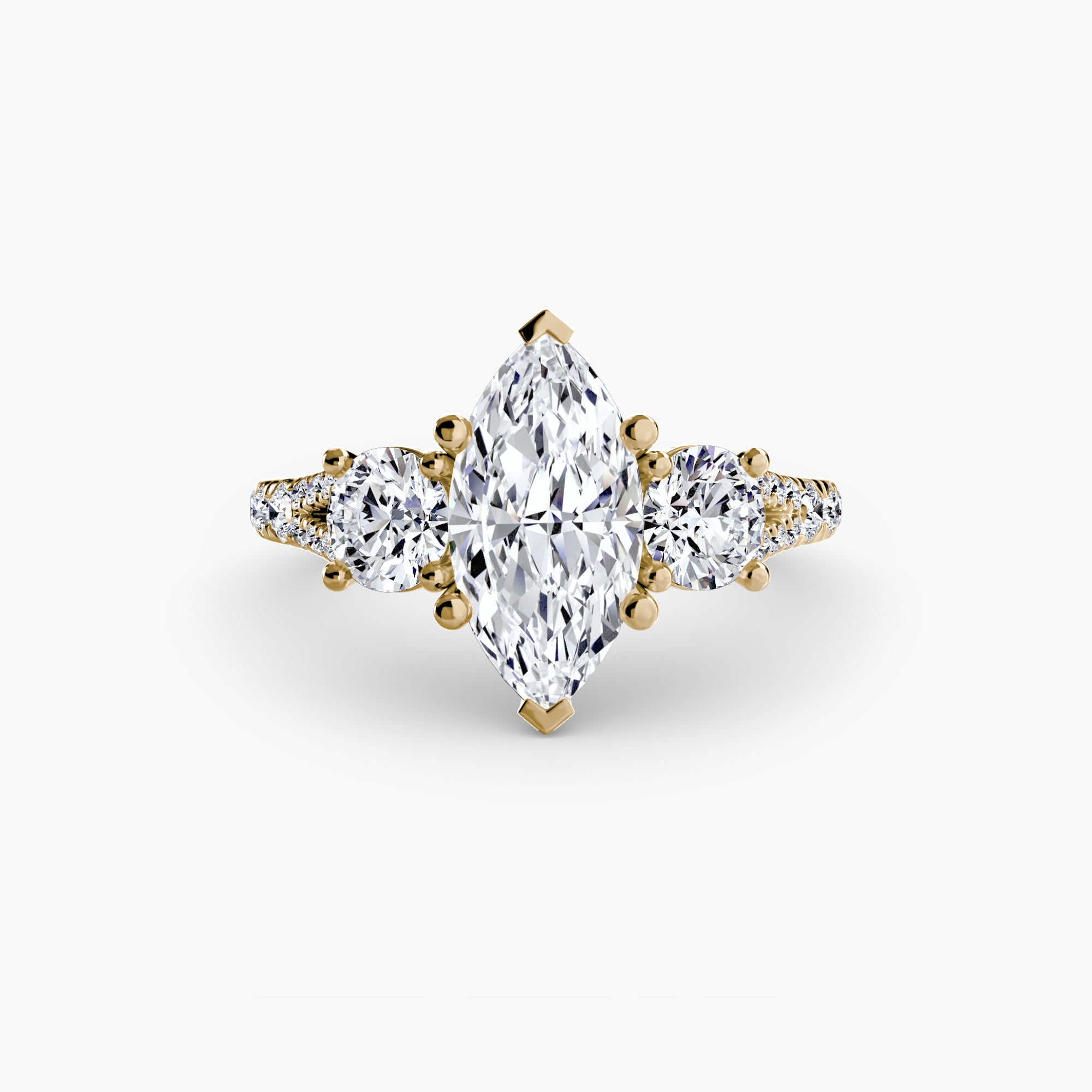 Wide Pavé Three Stone Setting