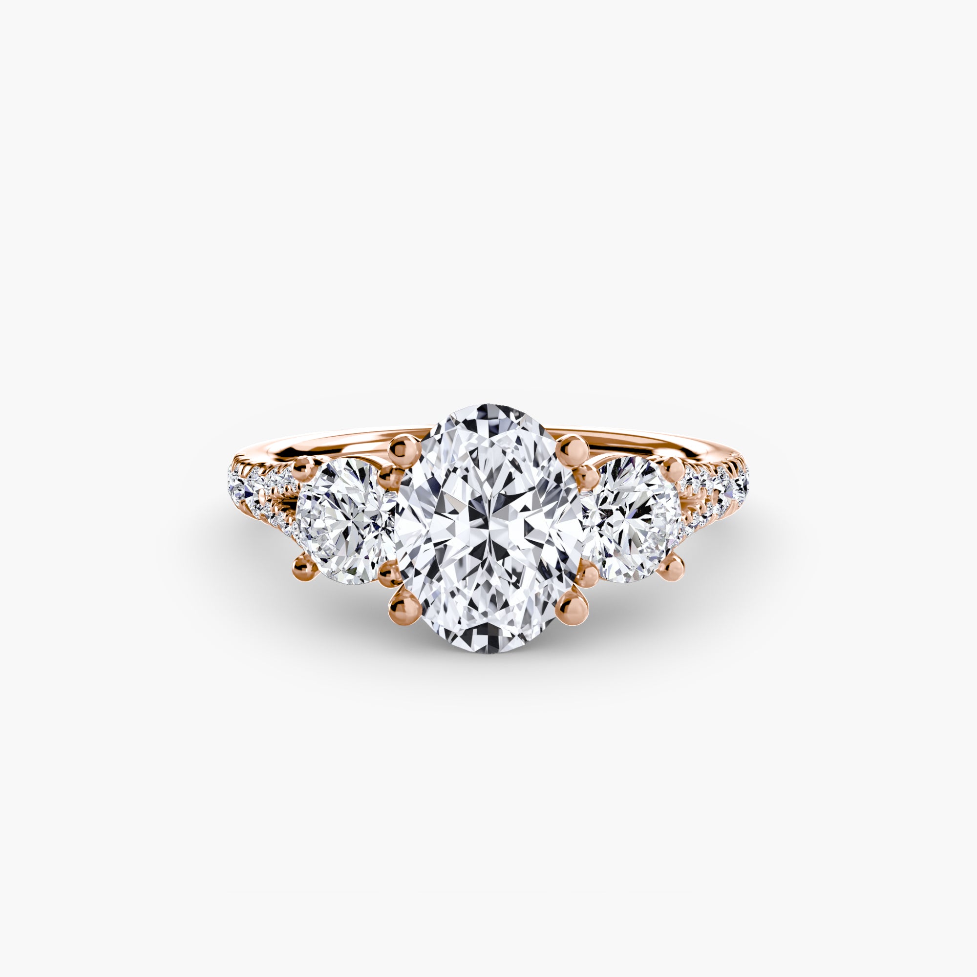 Wide Pavé Three Stone Setting