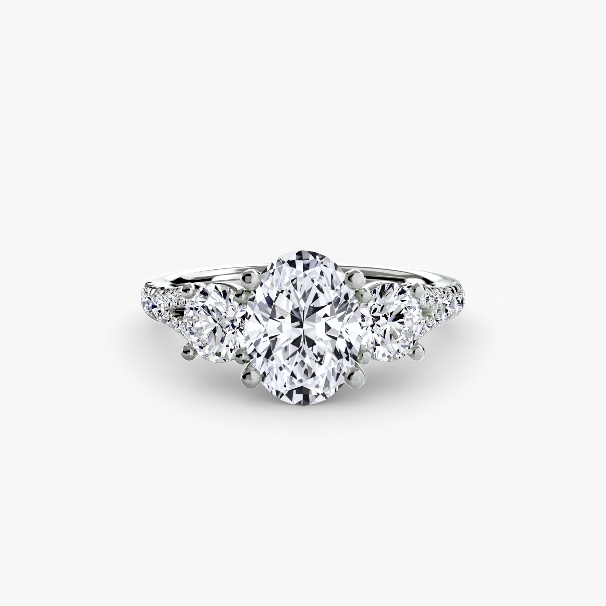 Wide Pavé Three Stone Setting