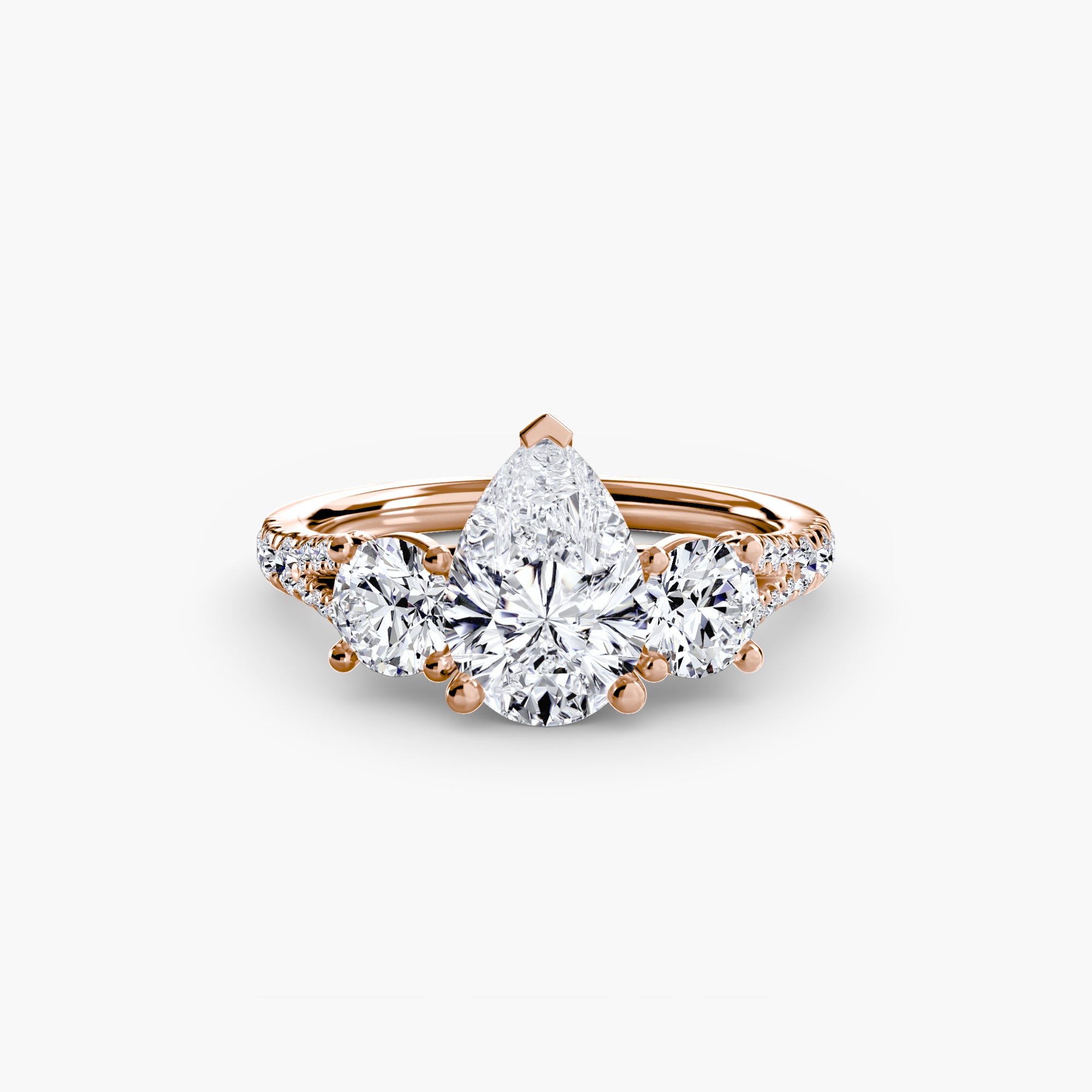 Wide Pavé Three Stone Setting