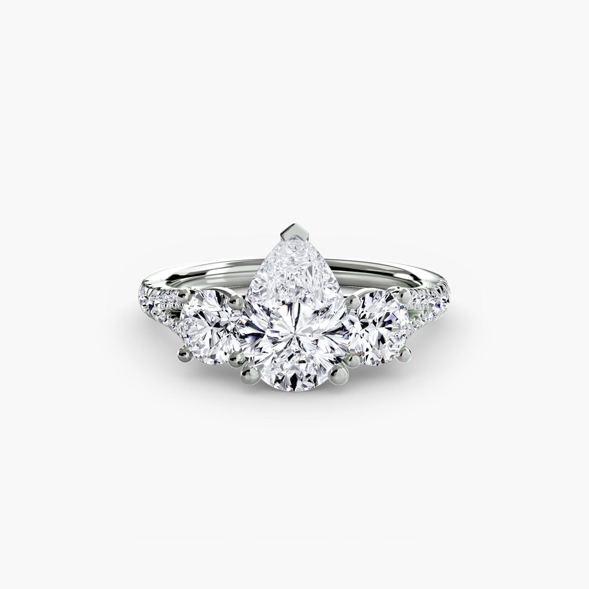 Wide Pavé Three Stone Setting