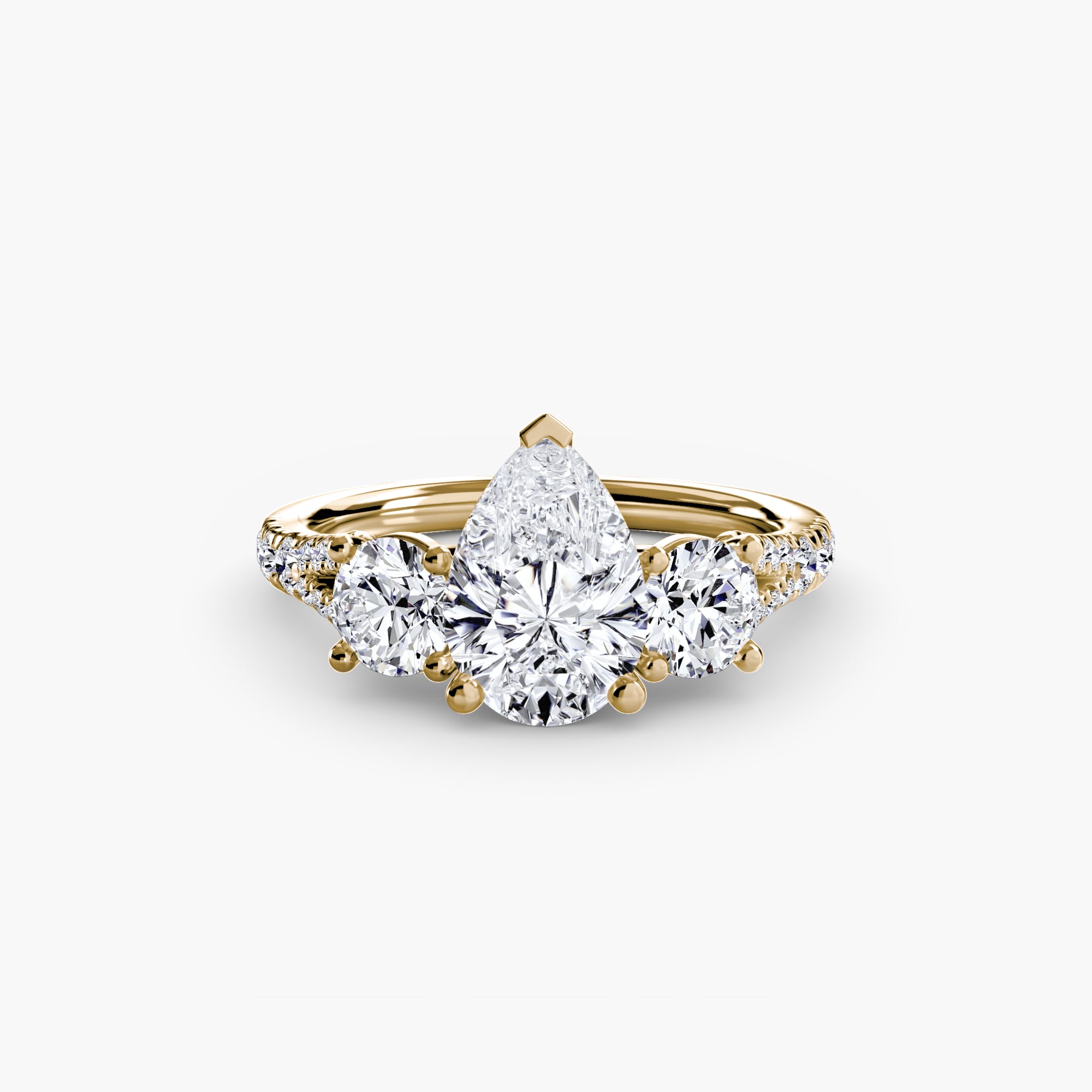 Wide Pavé Three Stone Setting