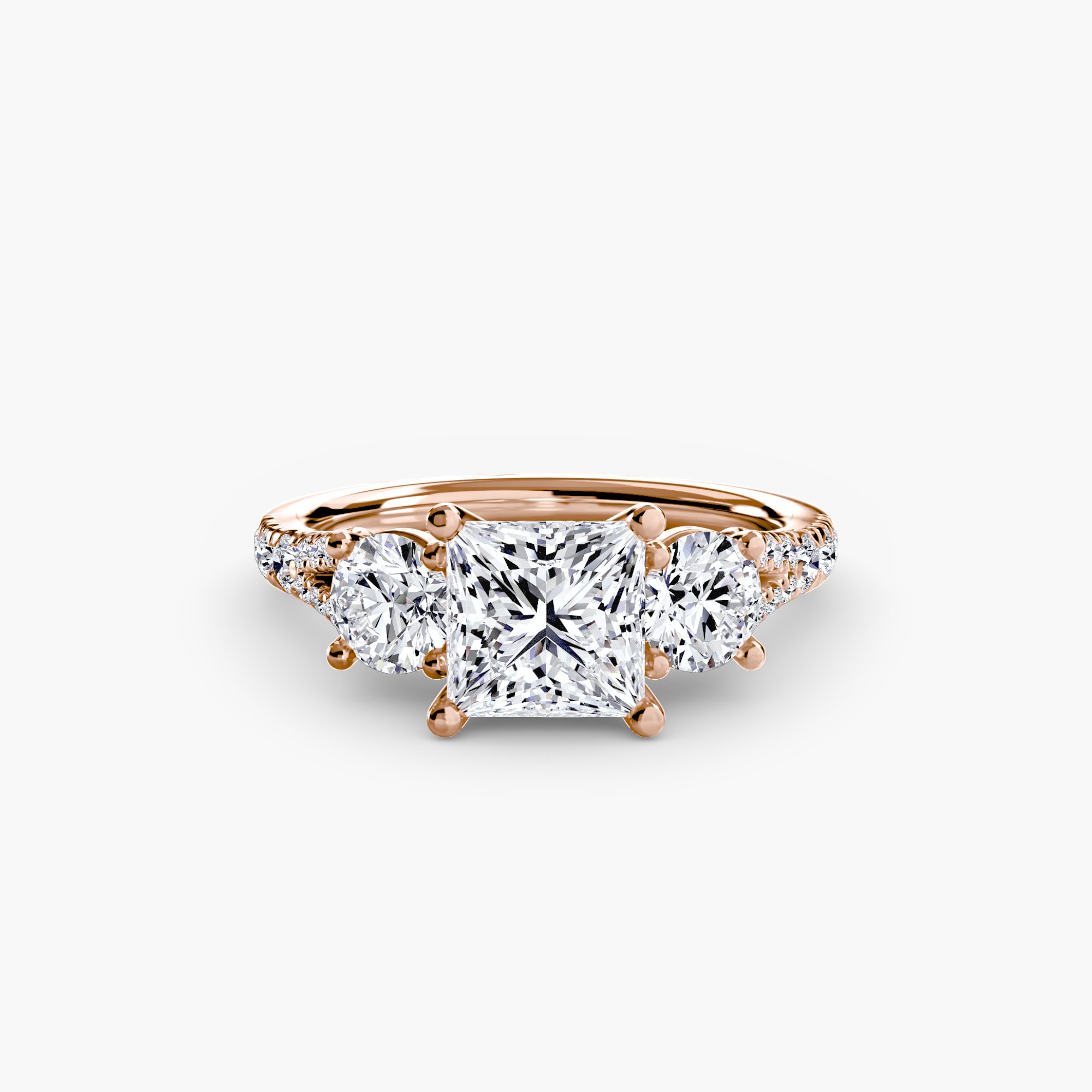 Wide Pavé Three Stone Setting
