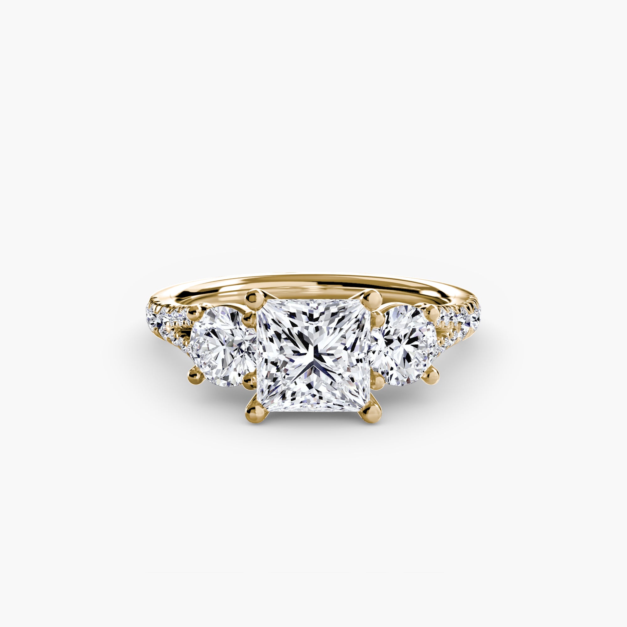 Wide Pavé Three Stone Setting