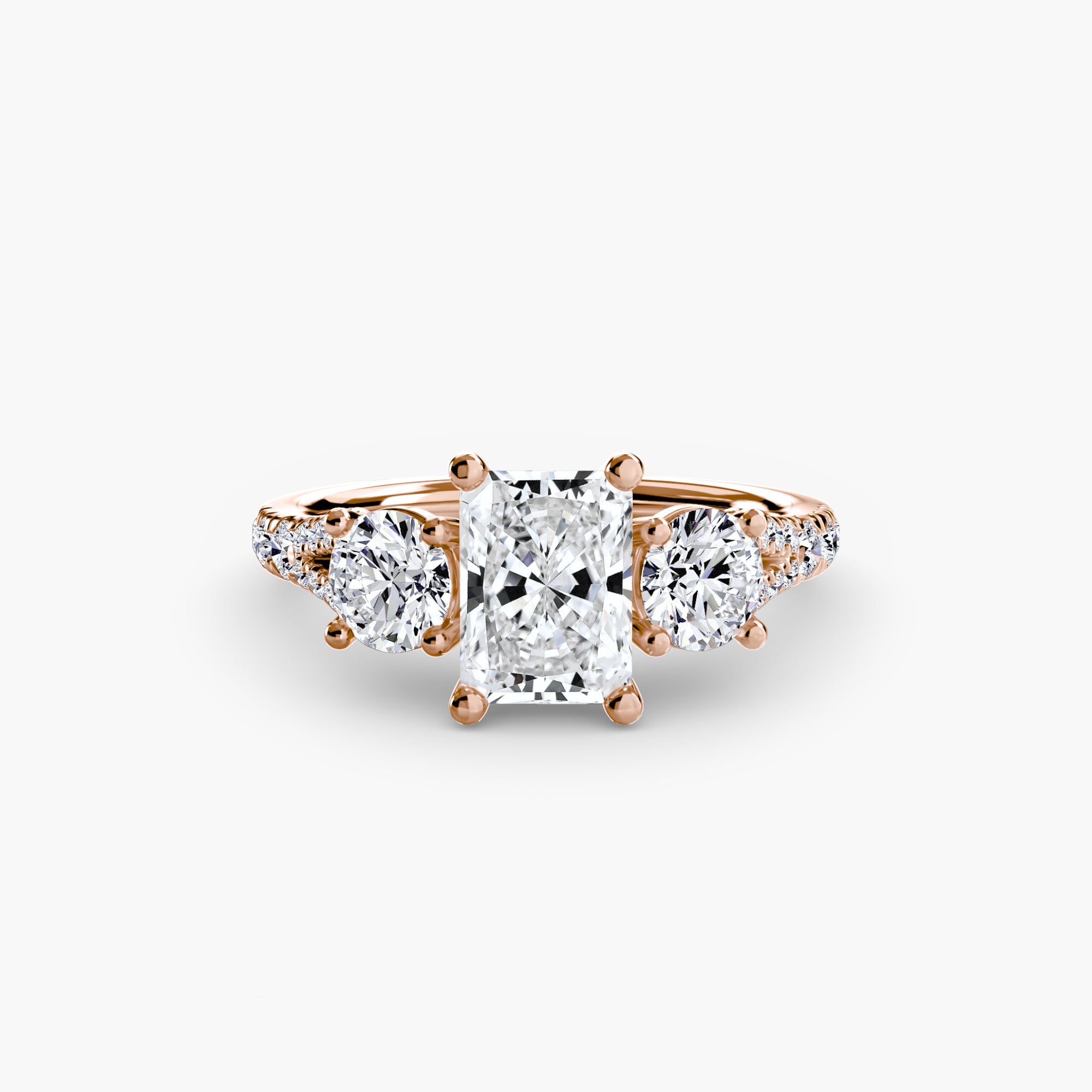 Wide Pavé Three Stone Setting