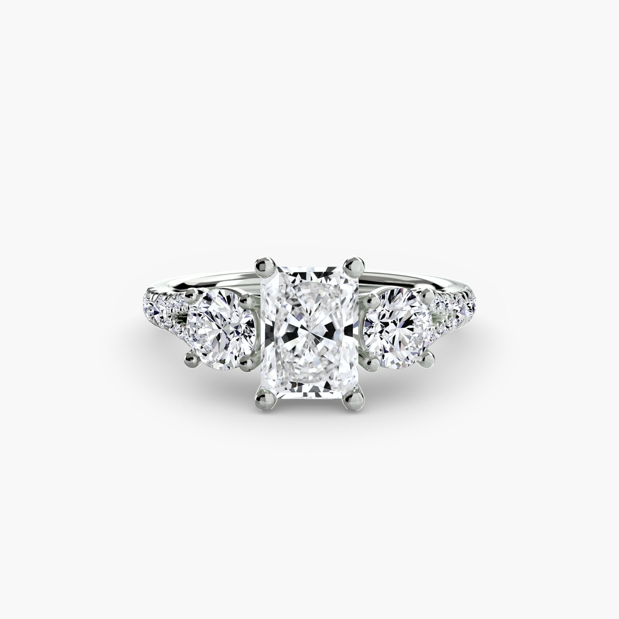 Wide Pavé Three Stone Setting