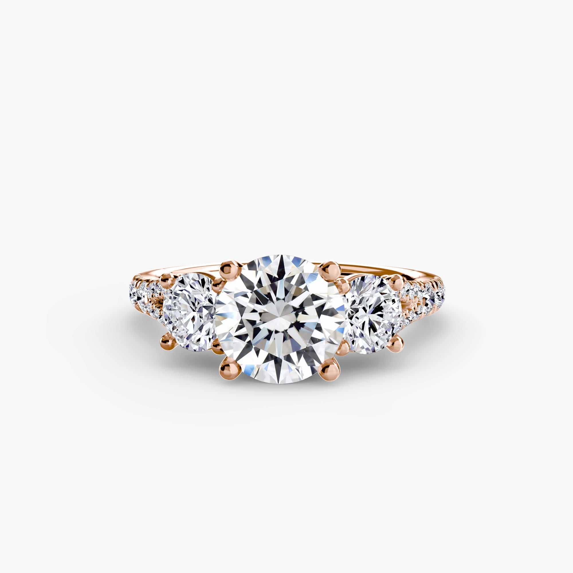 Wide Pavé Three Stone Setting