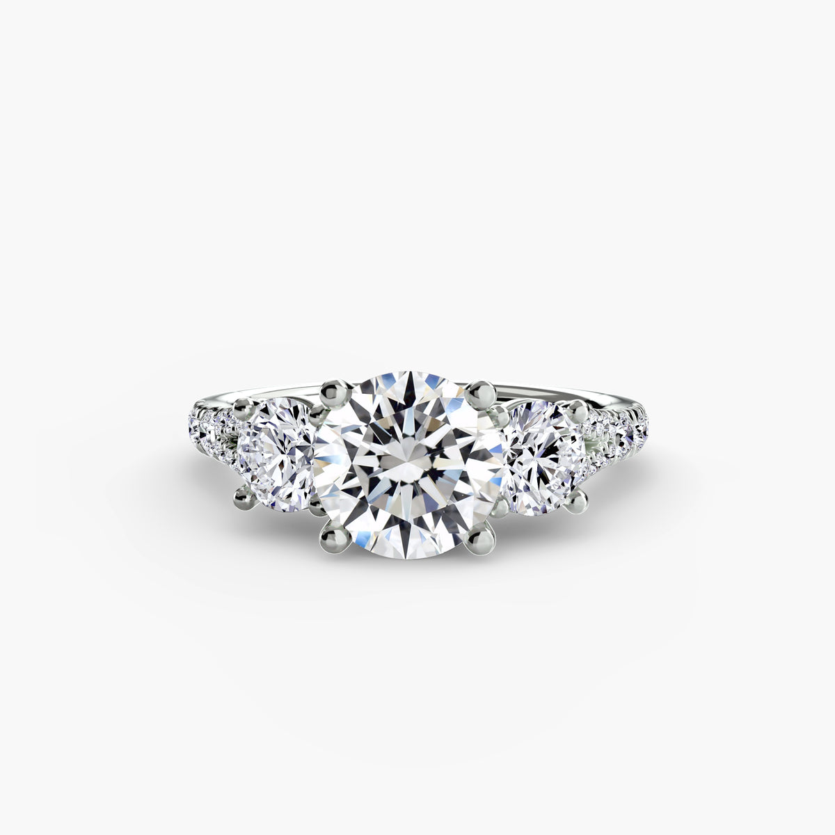 Split Pavé Three Stone Setting