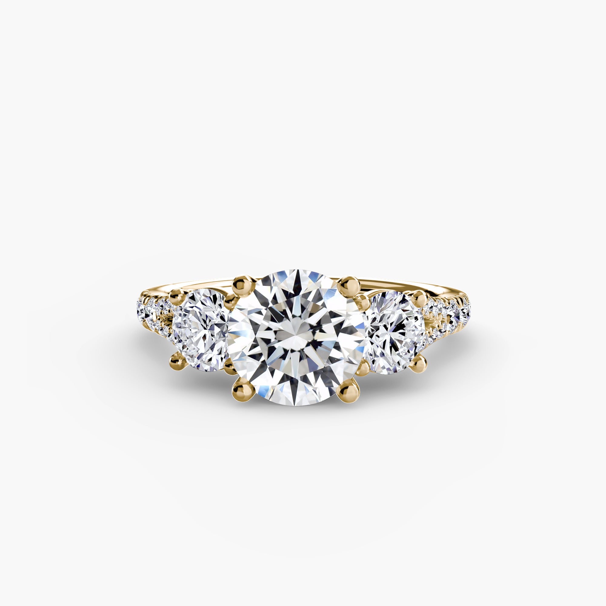 Wide Pavé Three Stone Setting