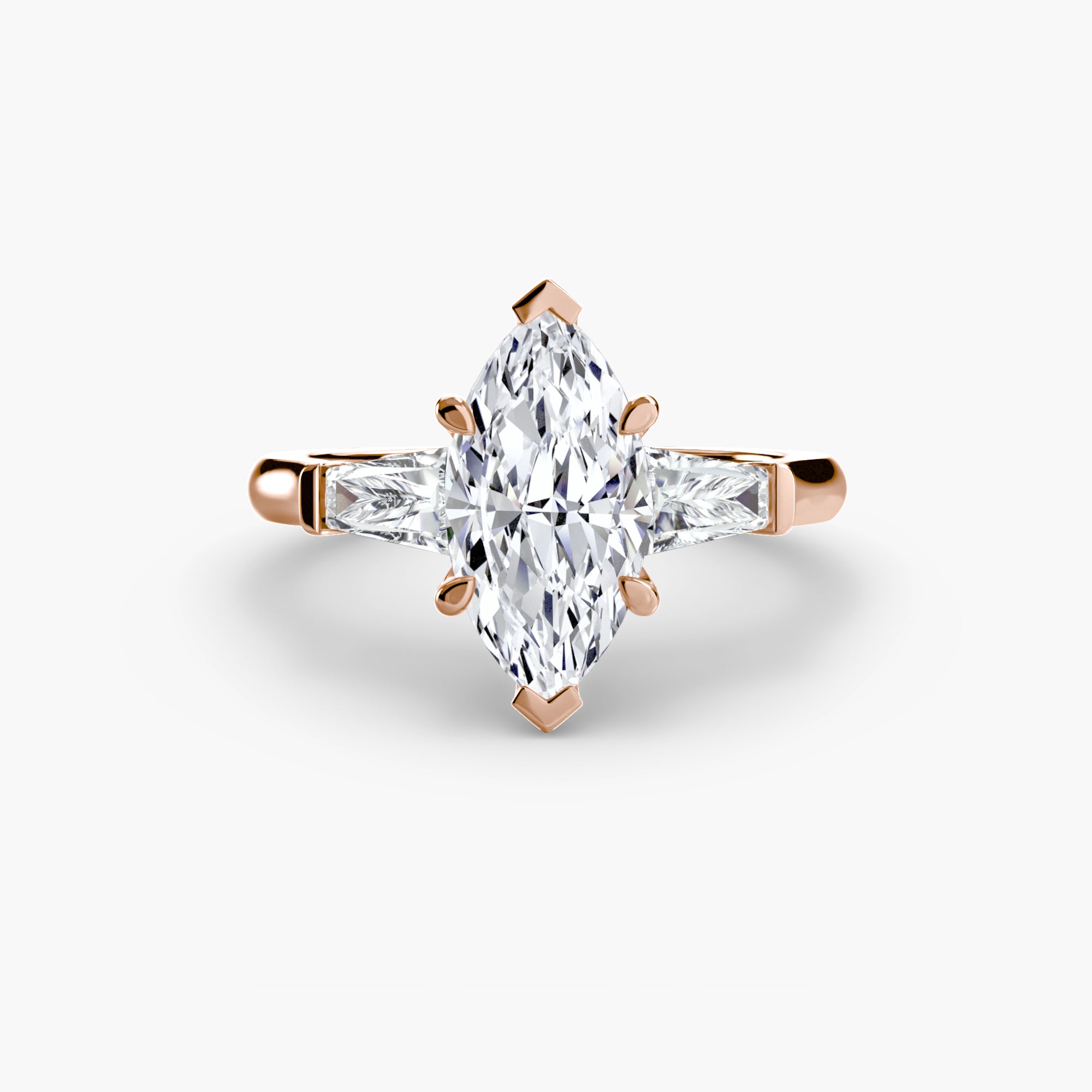 Tapered Baguette Three Stone Setting