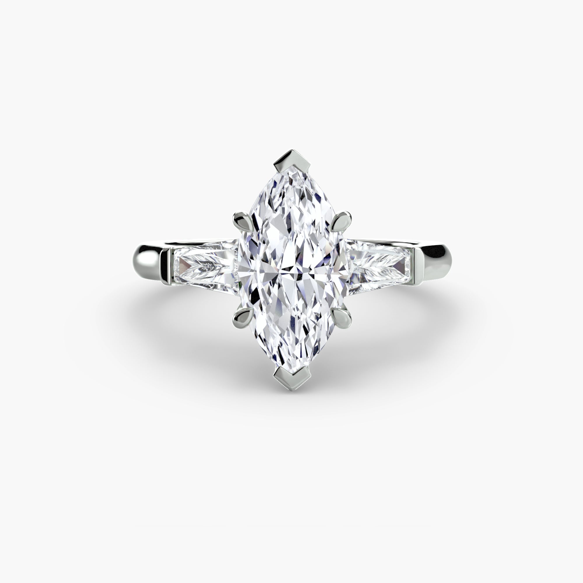 Tapered Baguette Three Stone Setting