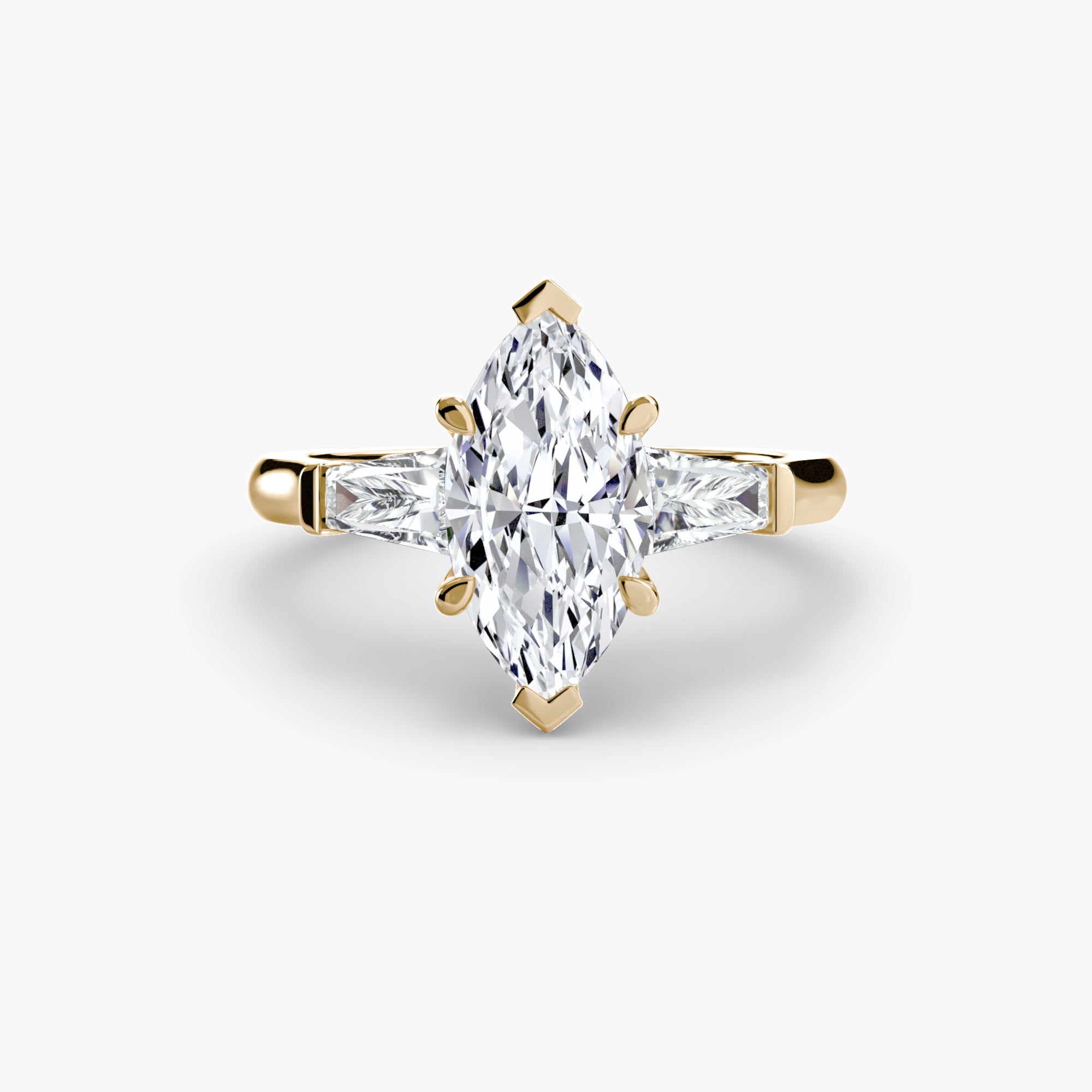Tapered Baguette Three Stone Setting