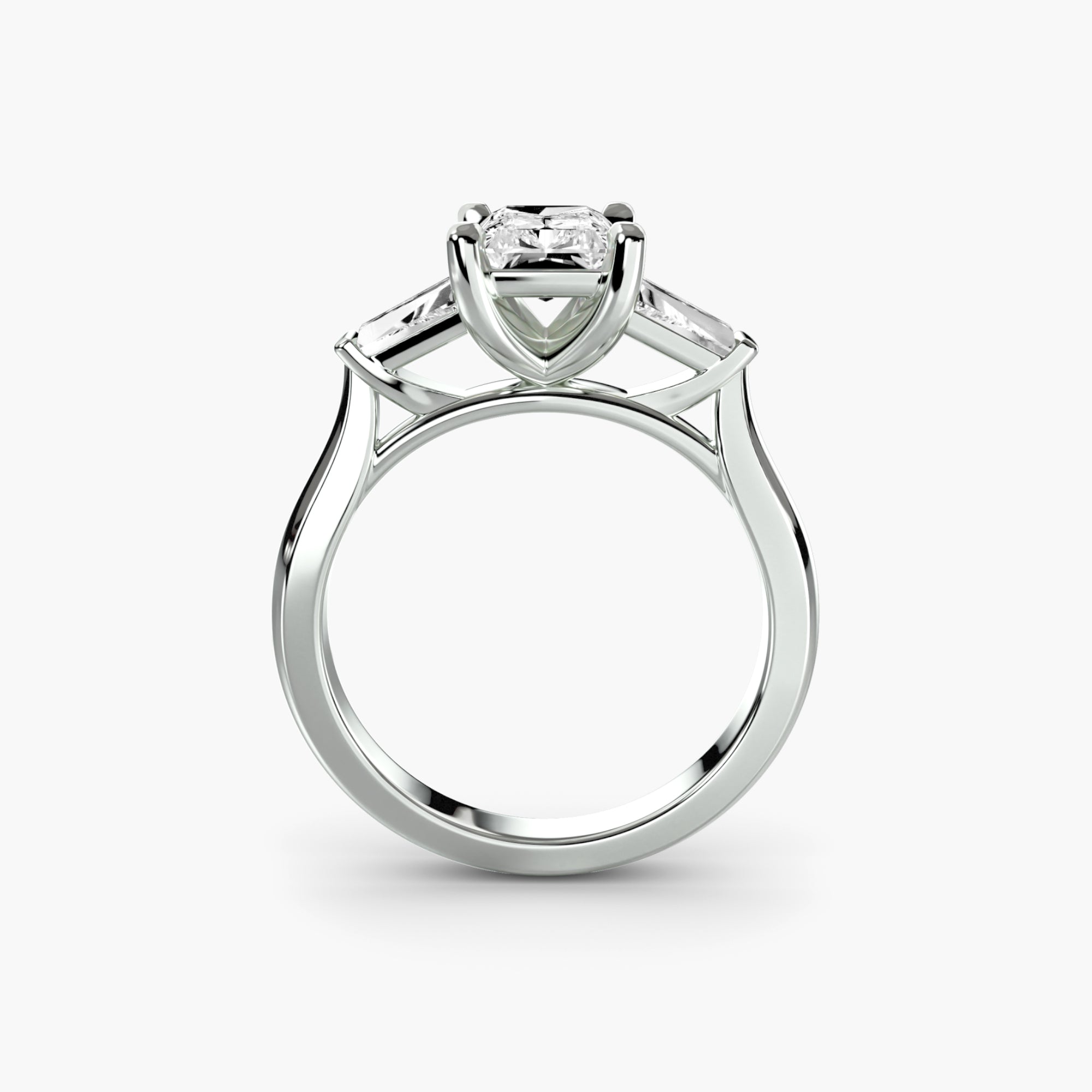 Radiant Baguette Three Stone Setting
