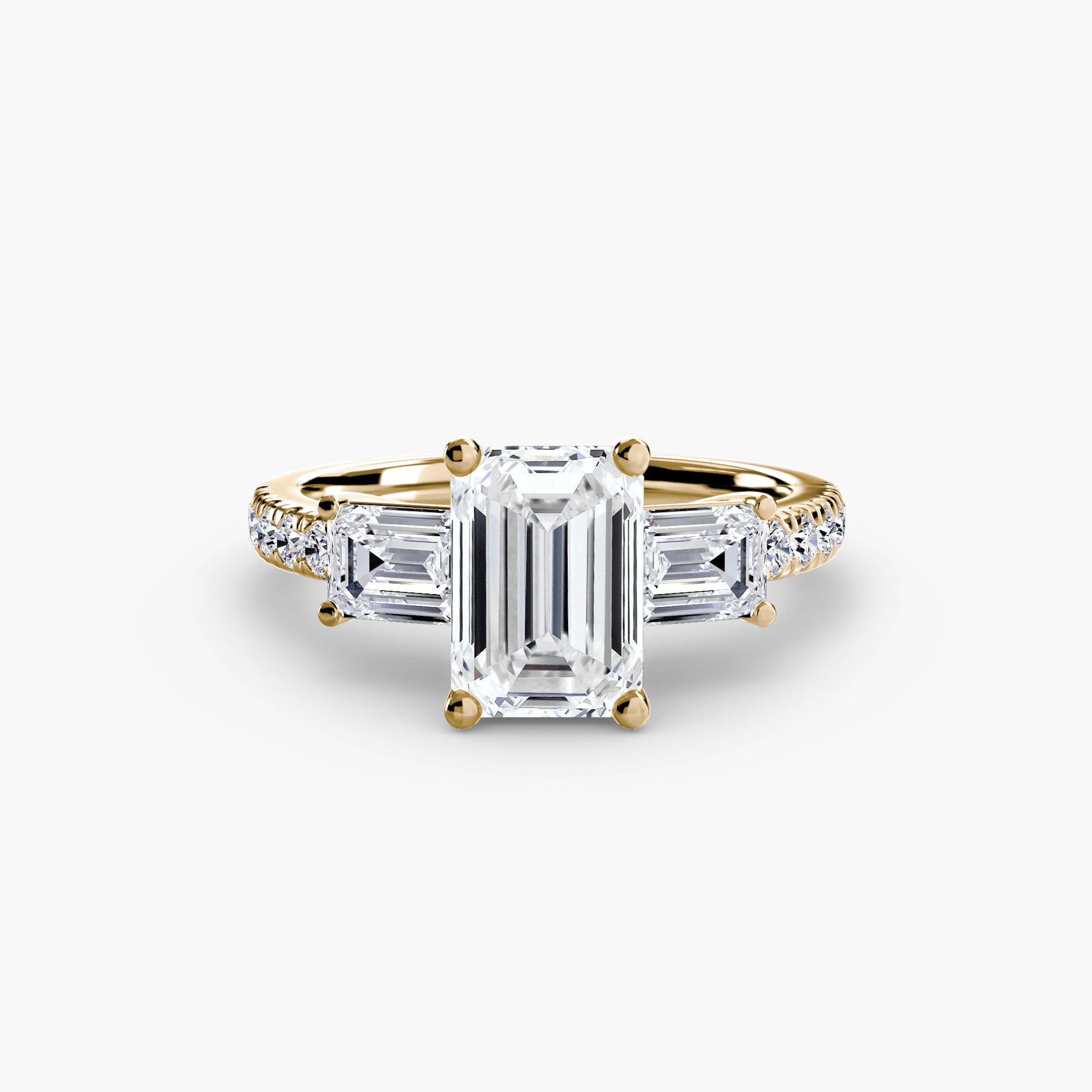 Baguette and Pavé Three Stone Setting