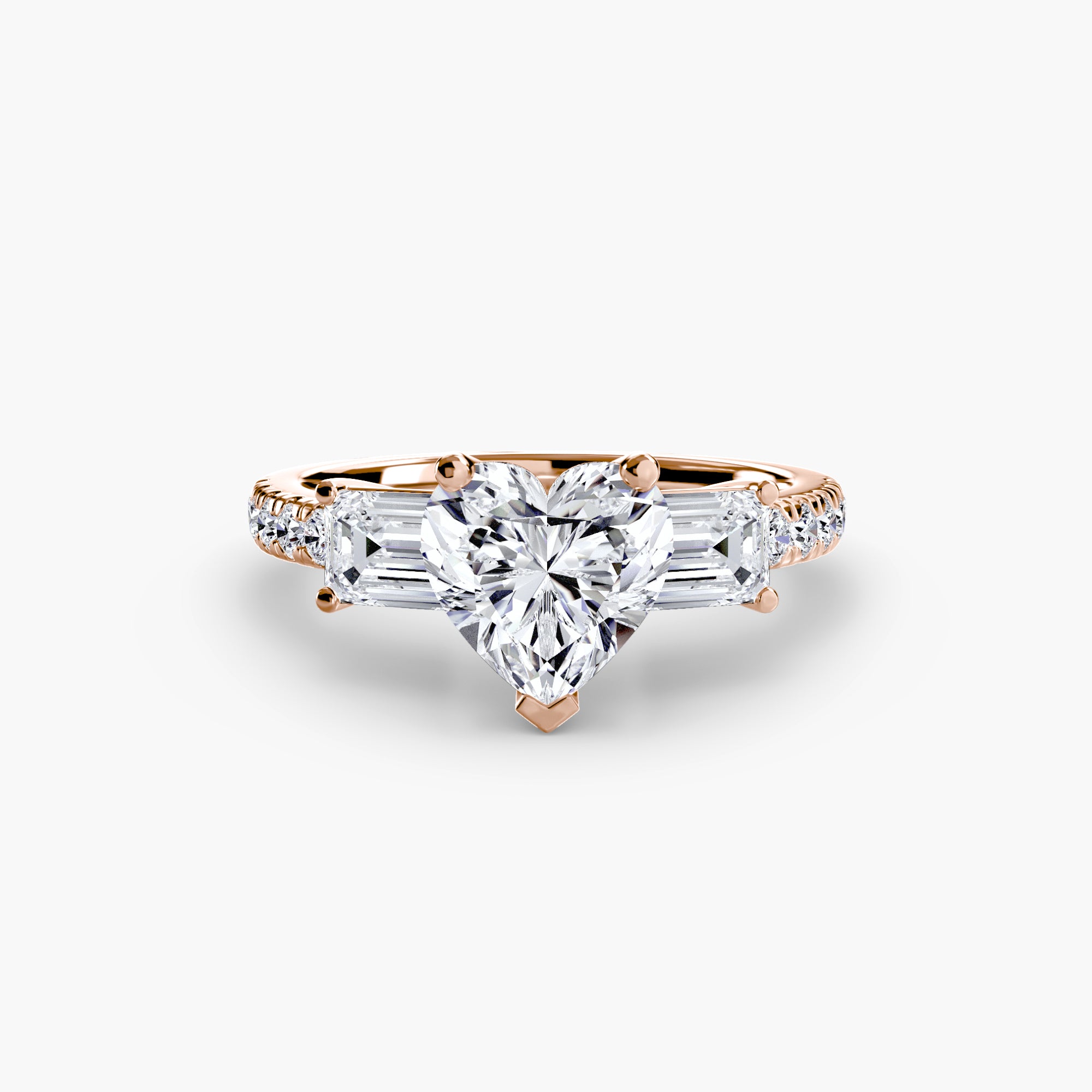 Baguette and Pavé Three Stone Setting