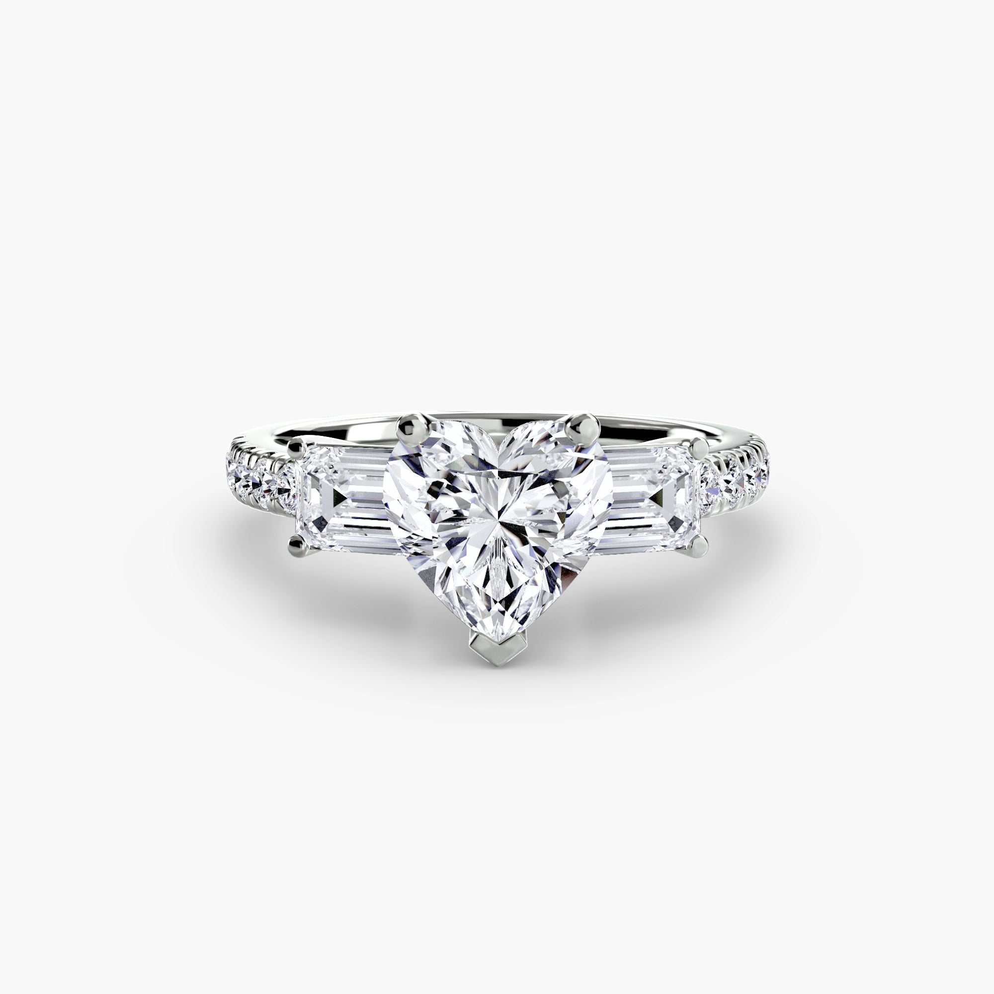 Baguette and Pavé Three Stone Setting