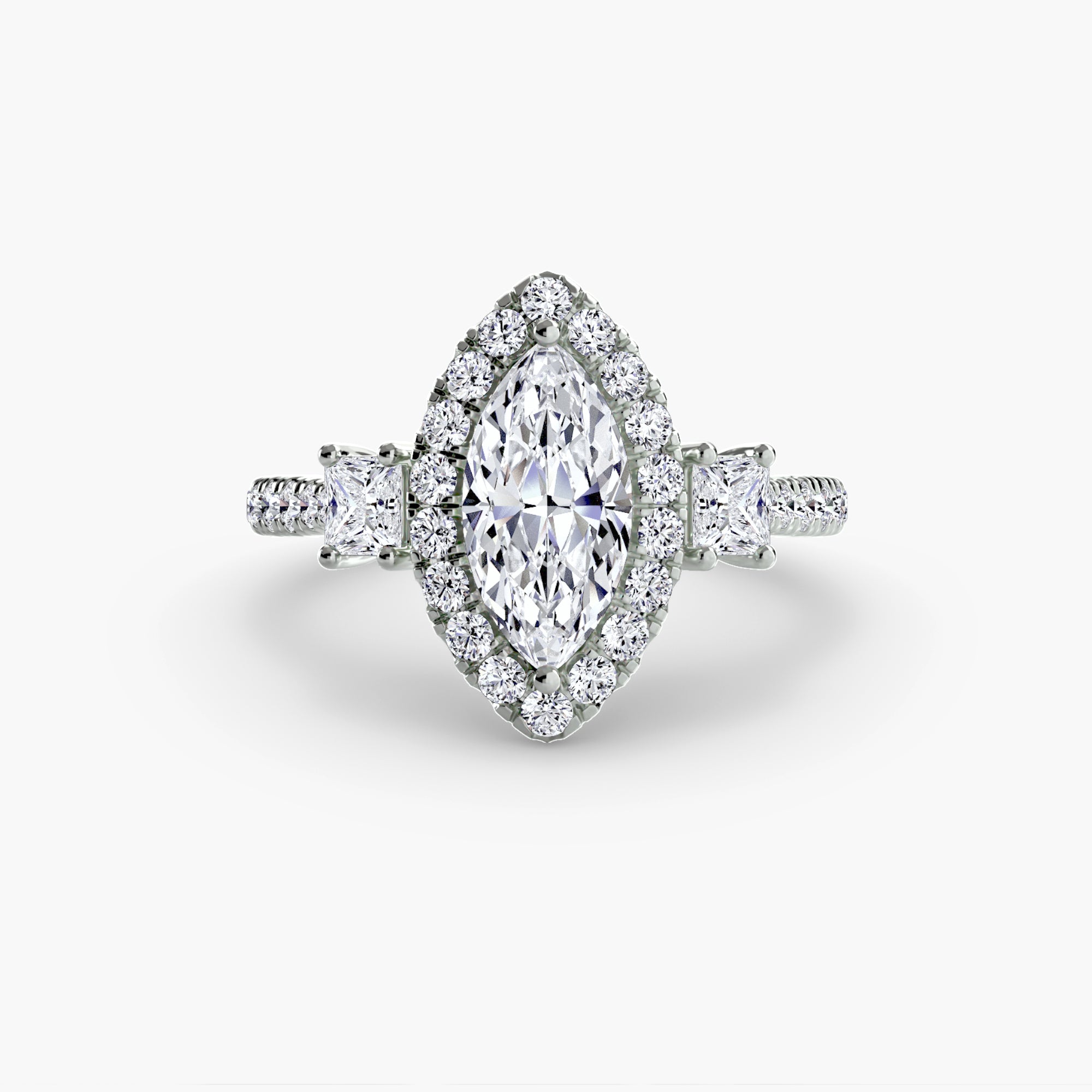 Halo Three Stone Setting