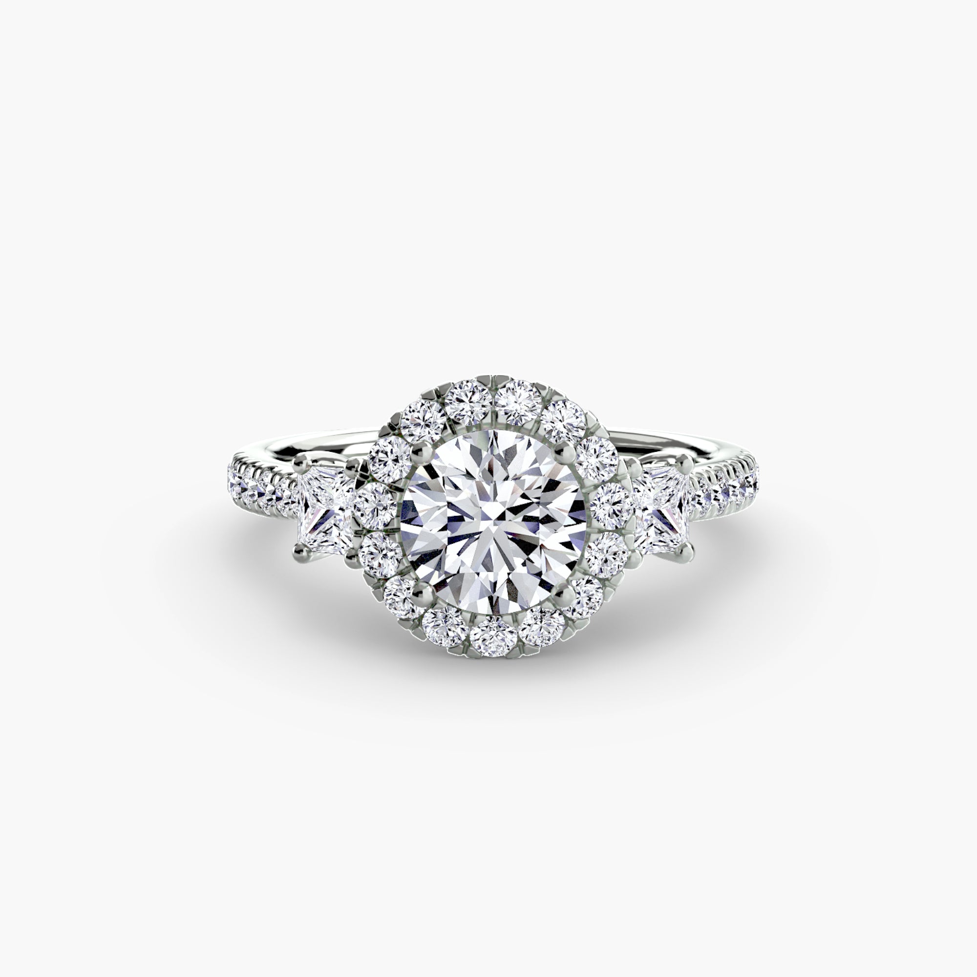 Halo Three Stone Setting