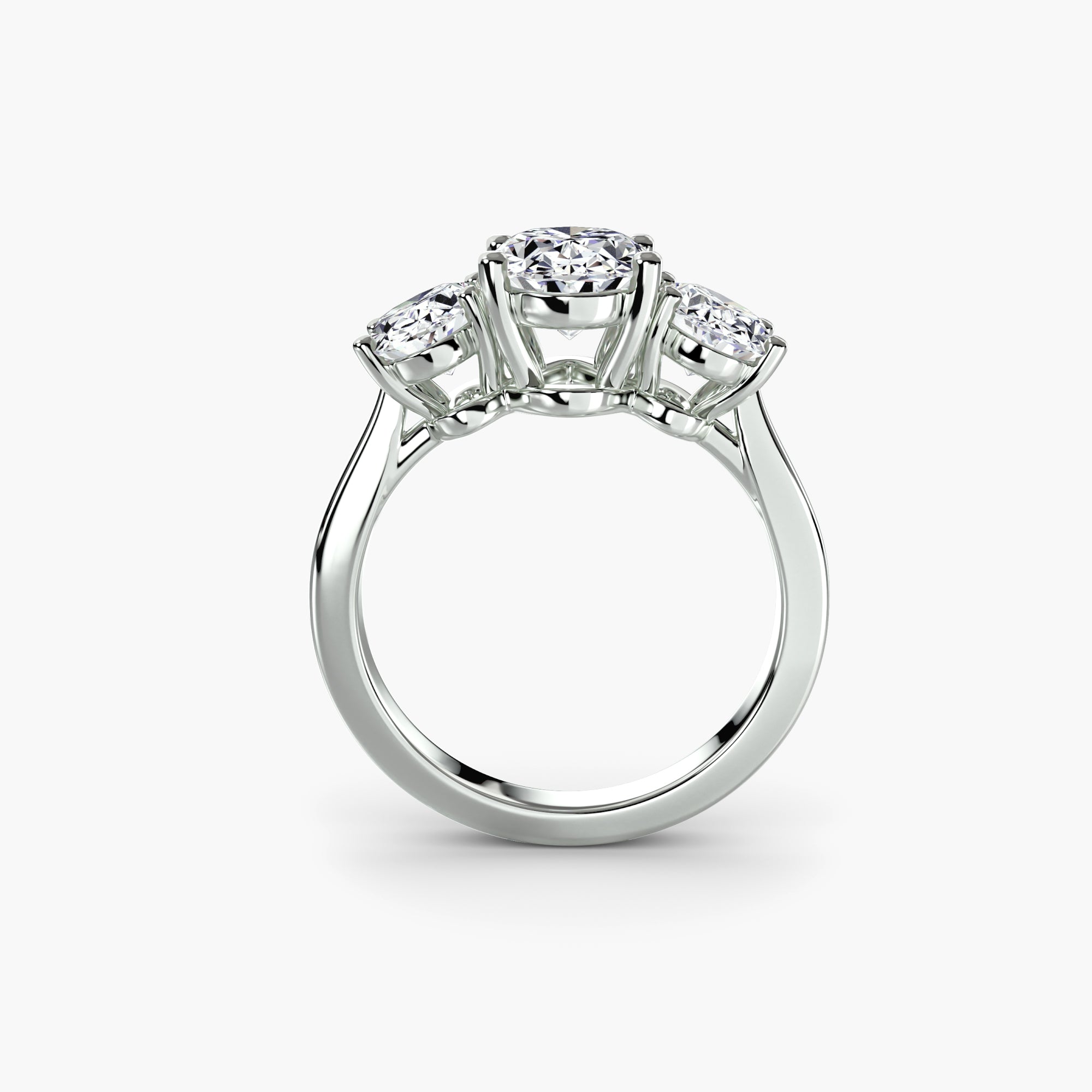 Oval Trilogy Three Stone Setting