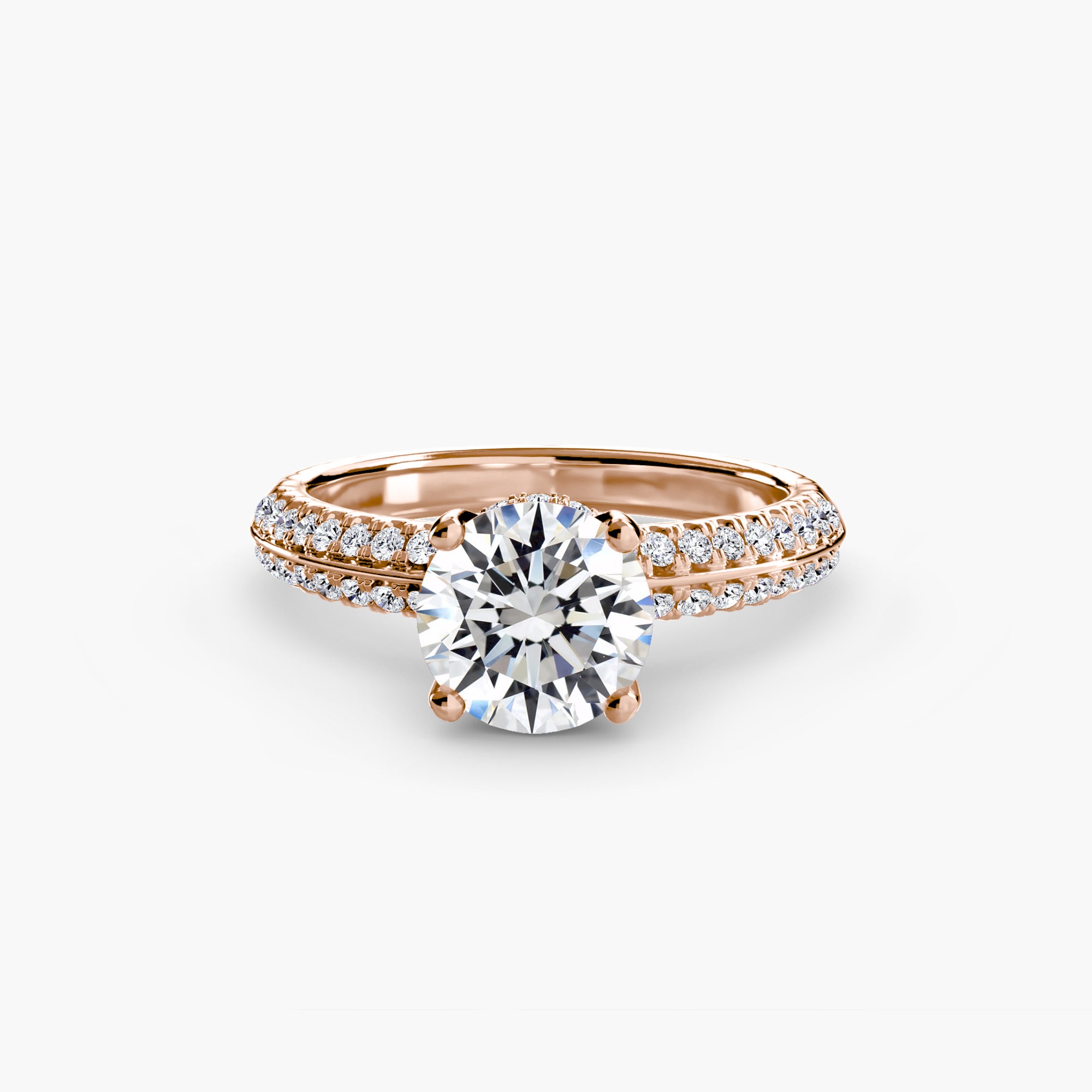 Round Full Pavé Solitaire Setting