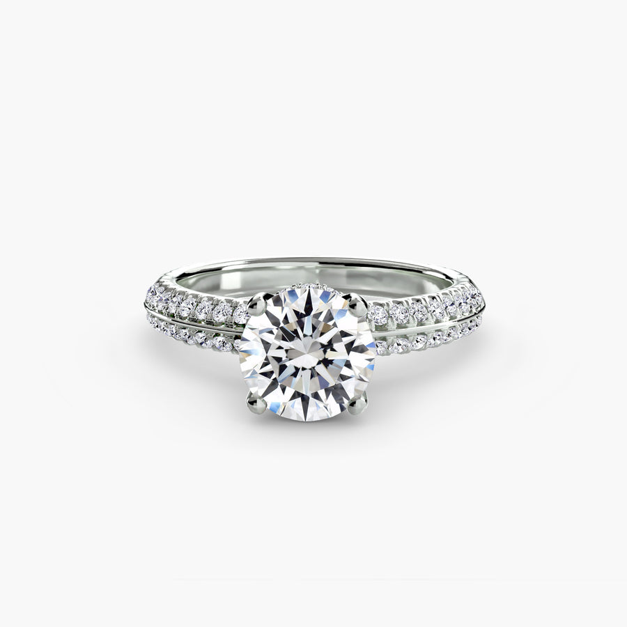 Round Full Pavé Solitaire Setting