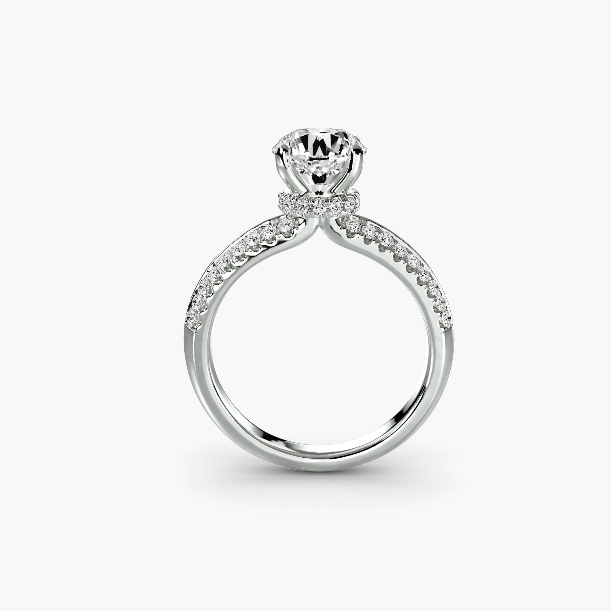 Round Full Pavé Solitaire Setting