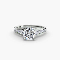 Solitaire with Pavé 2 ring setting in 14k white gold