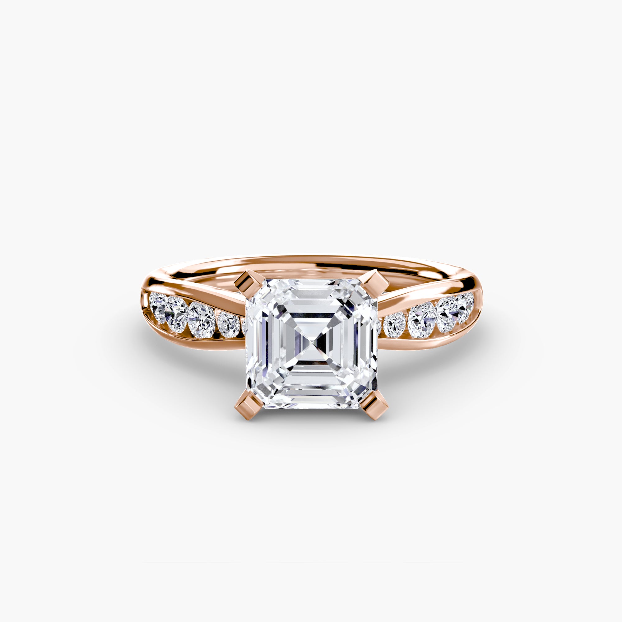 Crescent Pavé Solitaire Setting