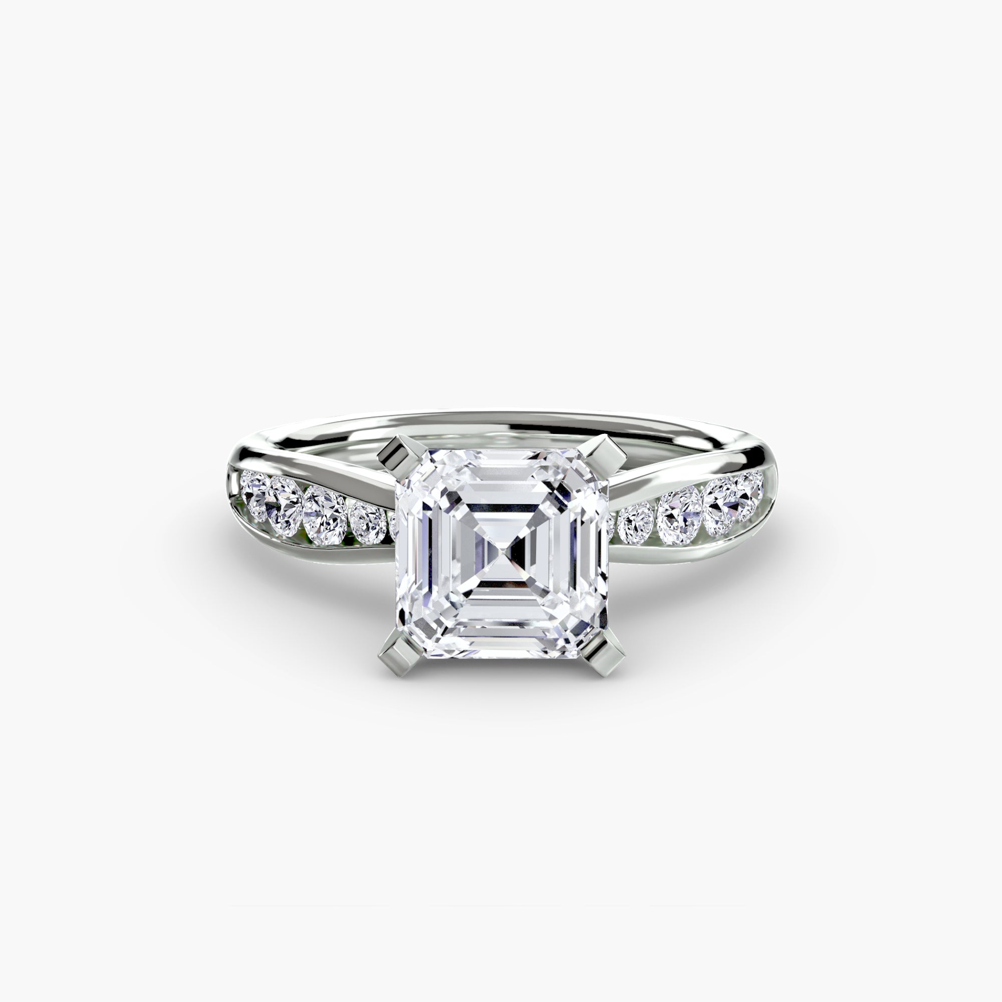 Crescent Pavé Solitaire Setting