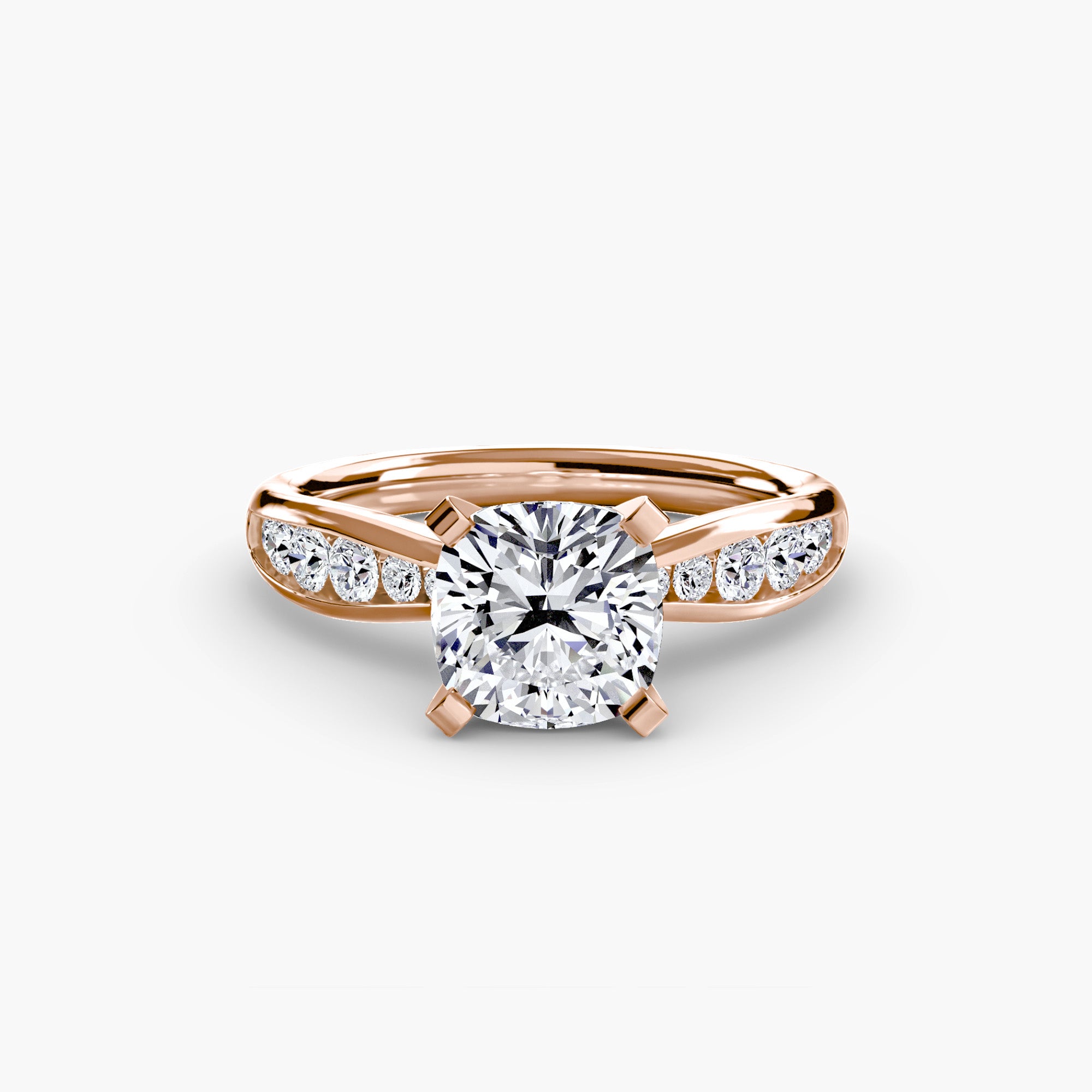 Crescent Pavé Solitaire Setting