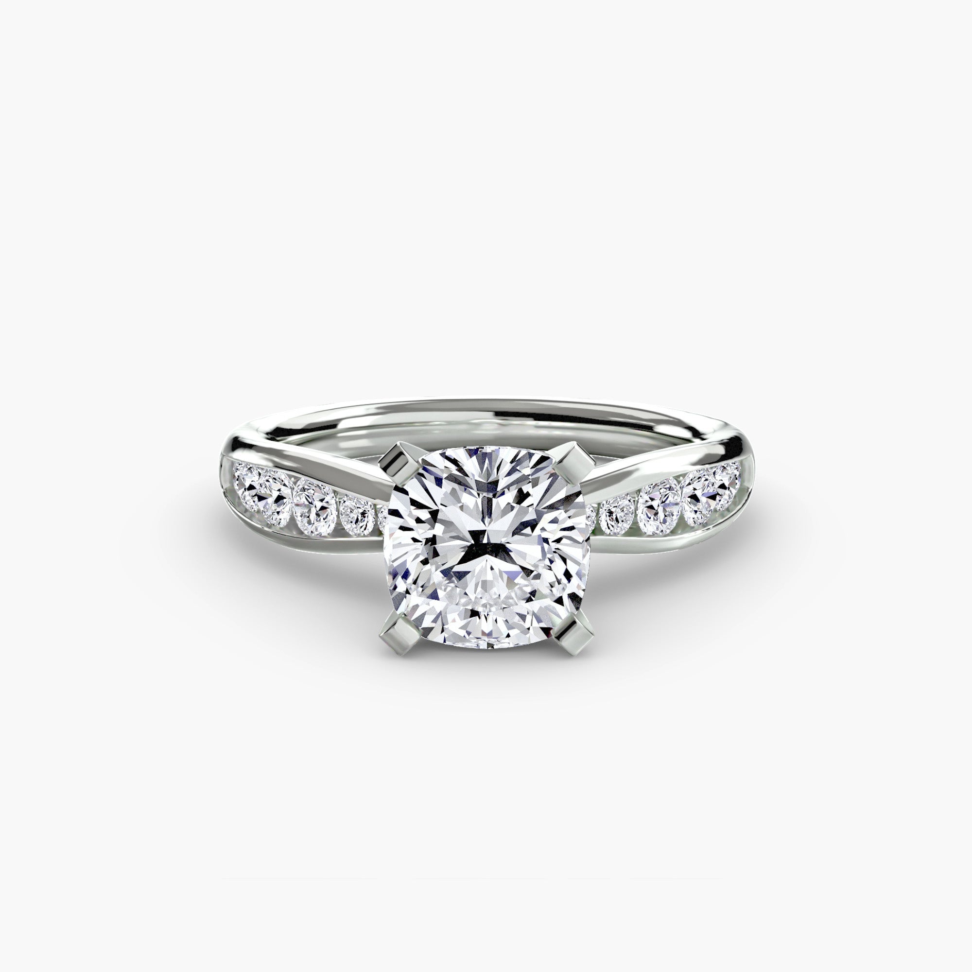 Crescent Pavé Solitaire Setting