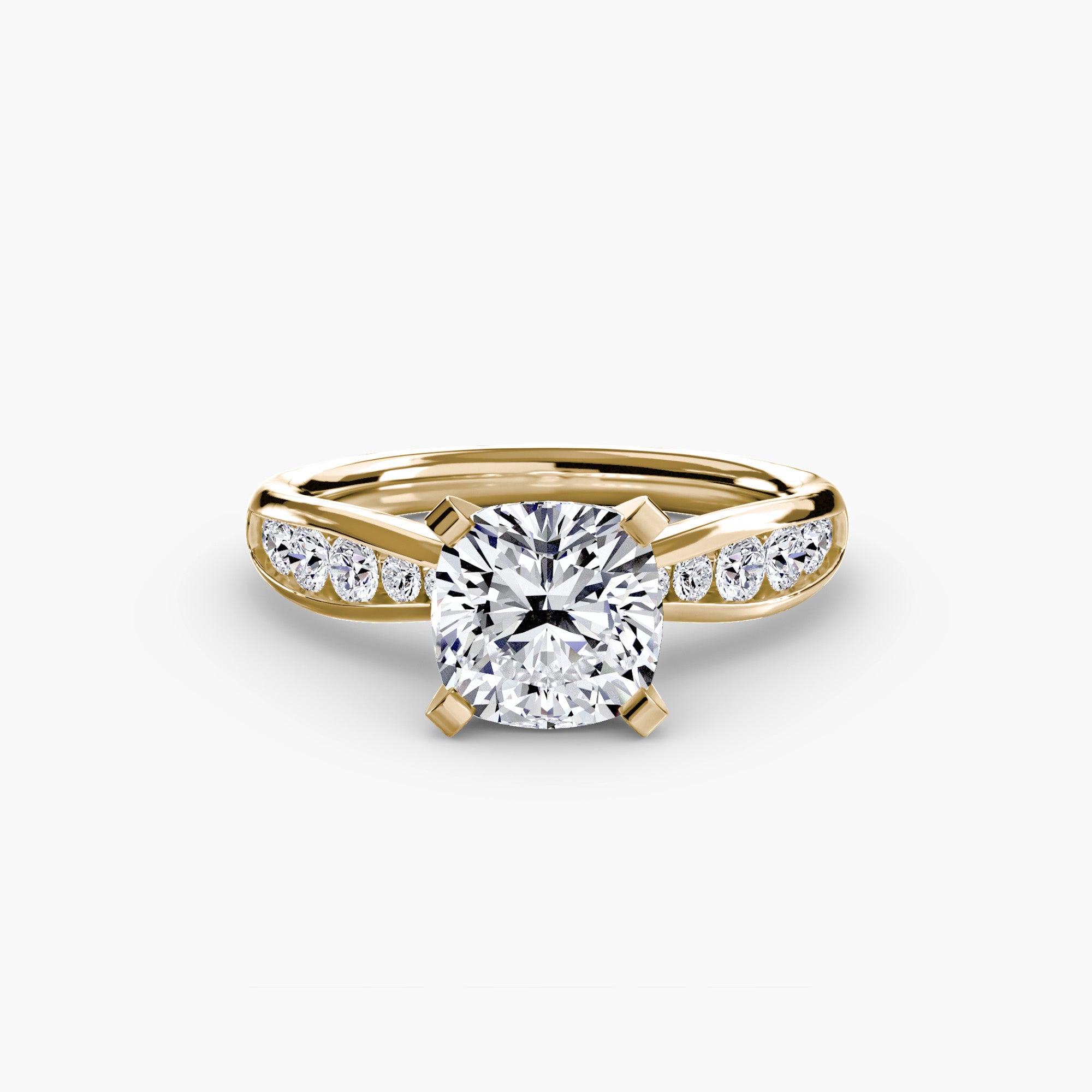 Crescent Pavé Solitaire Setting