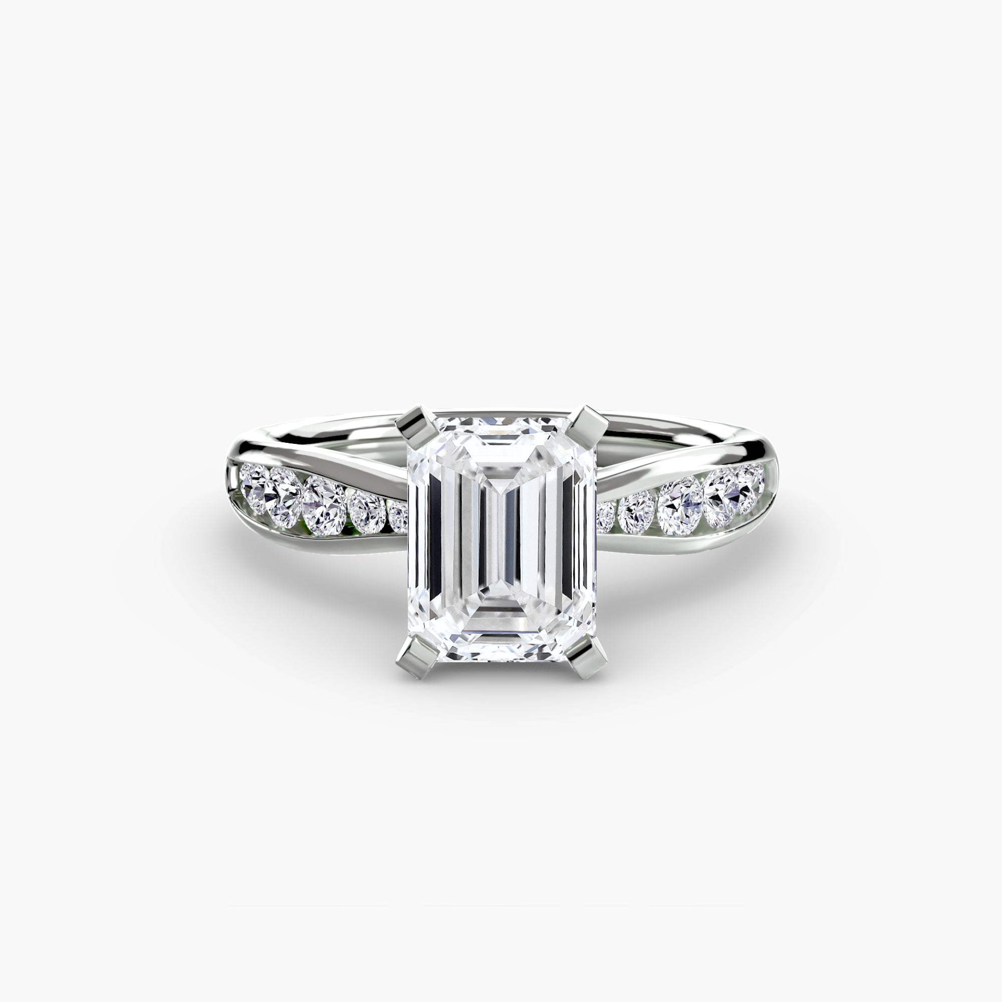 Crescent Pavé Solitaire Setting