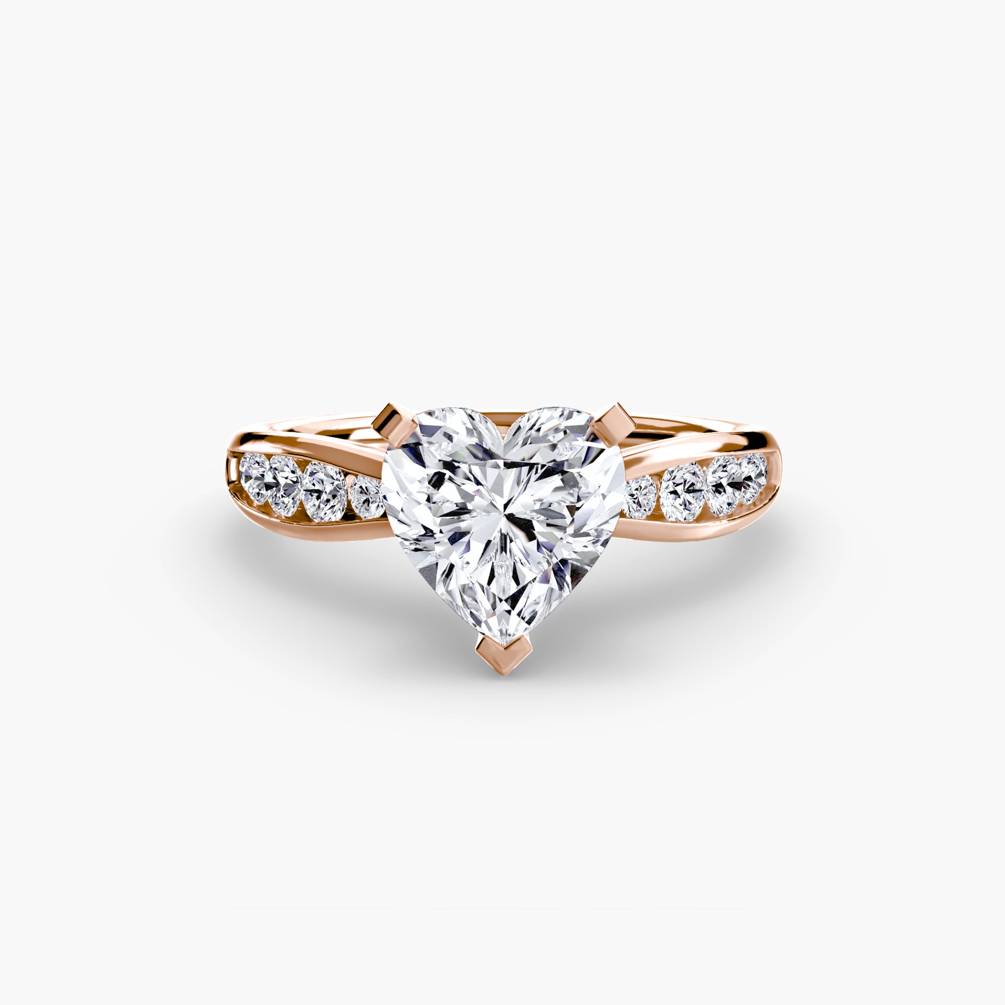 Crescent Pavé Solitaire Setting