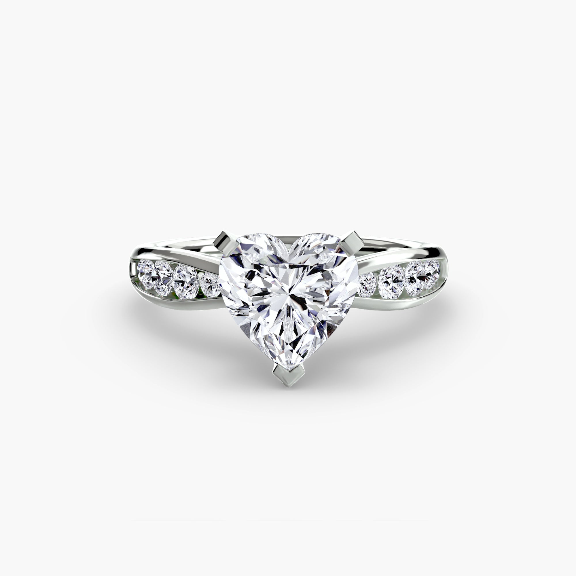 Crescent Pavé Solitaire Setting
