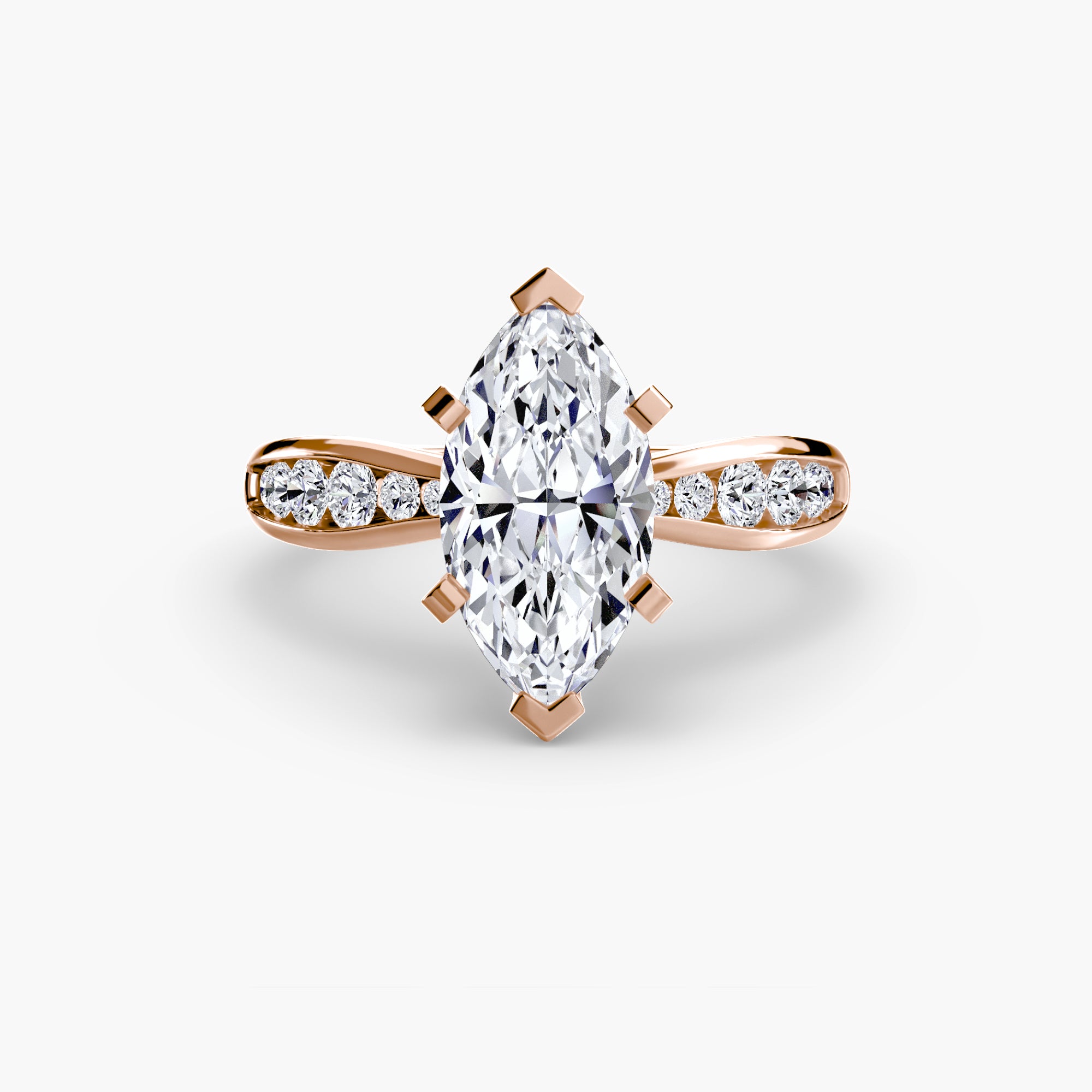 Crescent Pavé Solitaire Setting