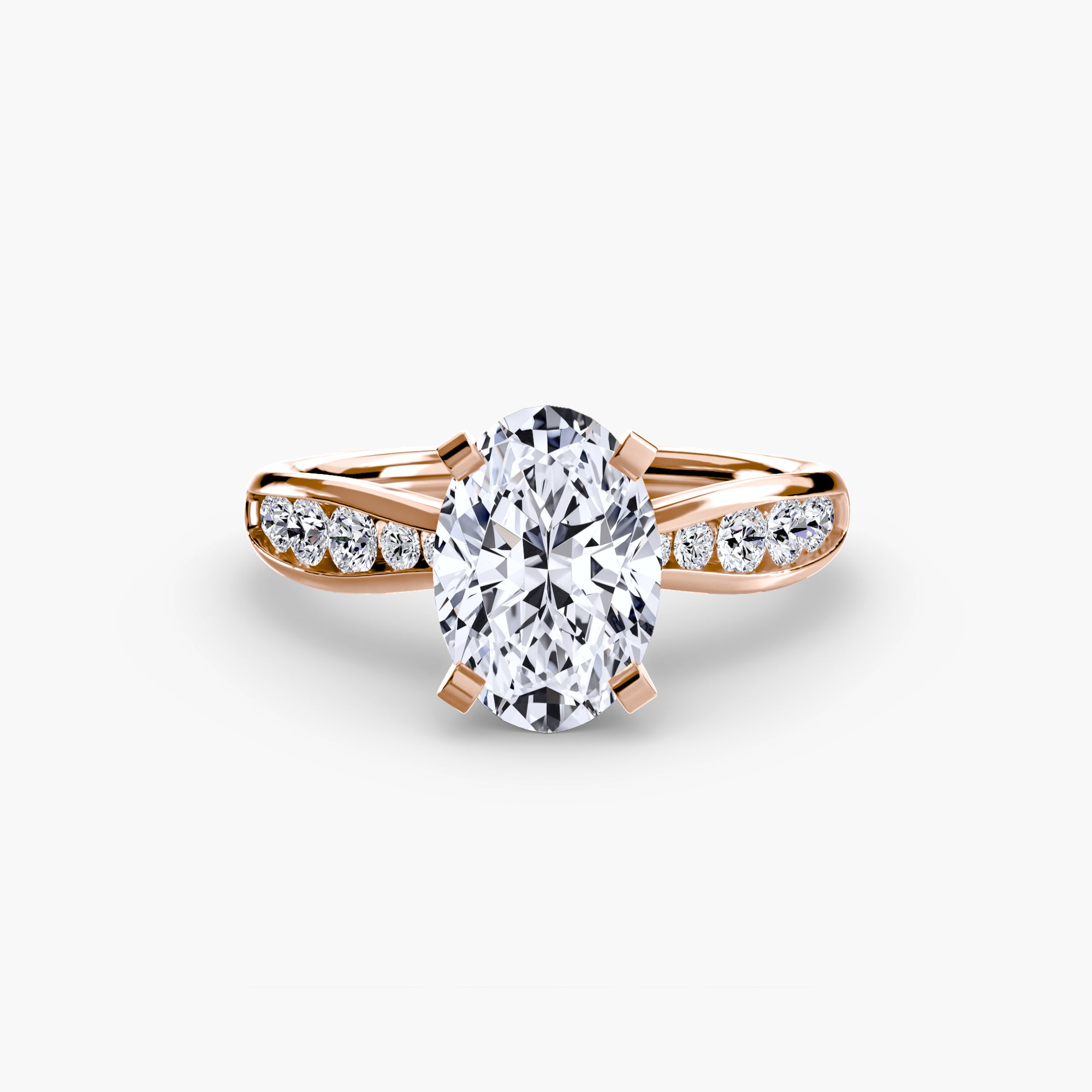 Crescent Pavé Solitaire Setting